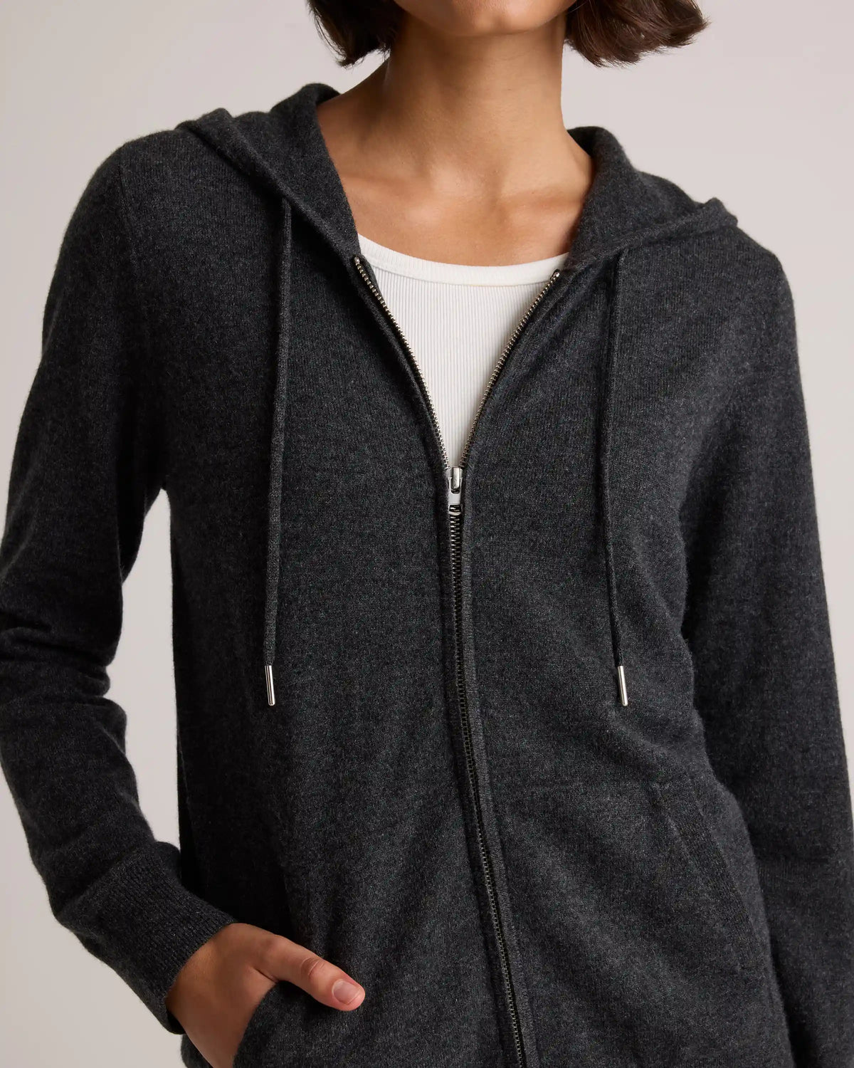 Mongolian Cashmere Full-Zip Hoodie