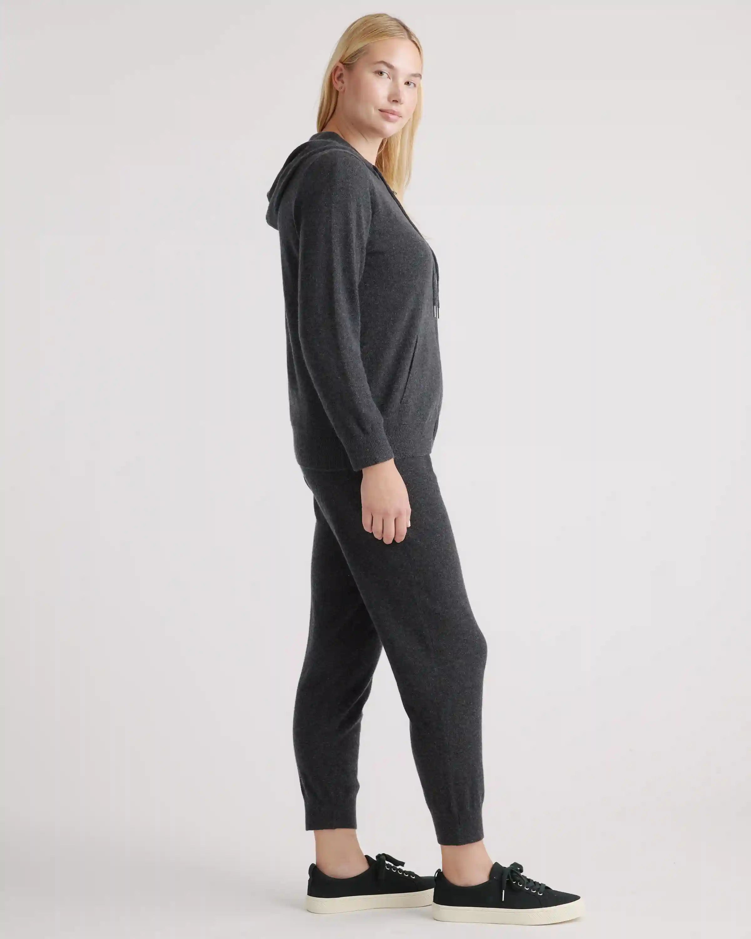 Mongolian Spring Cashmere Full-Zip Hoodie