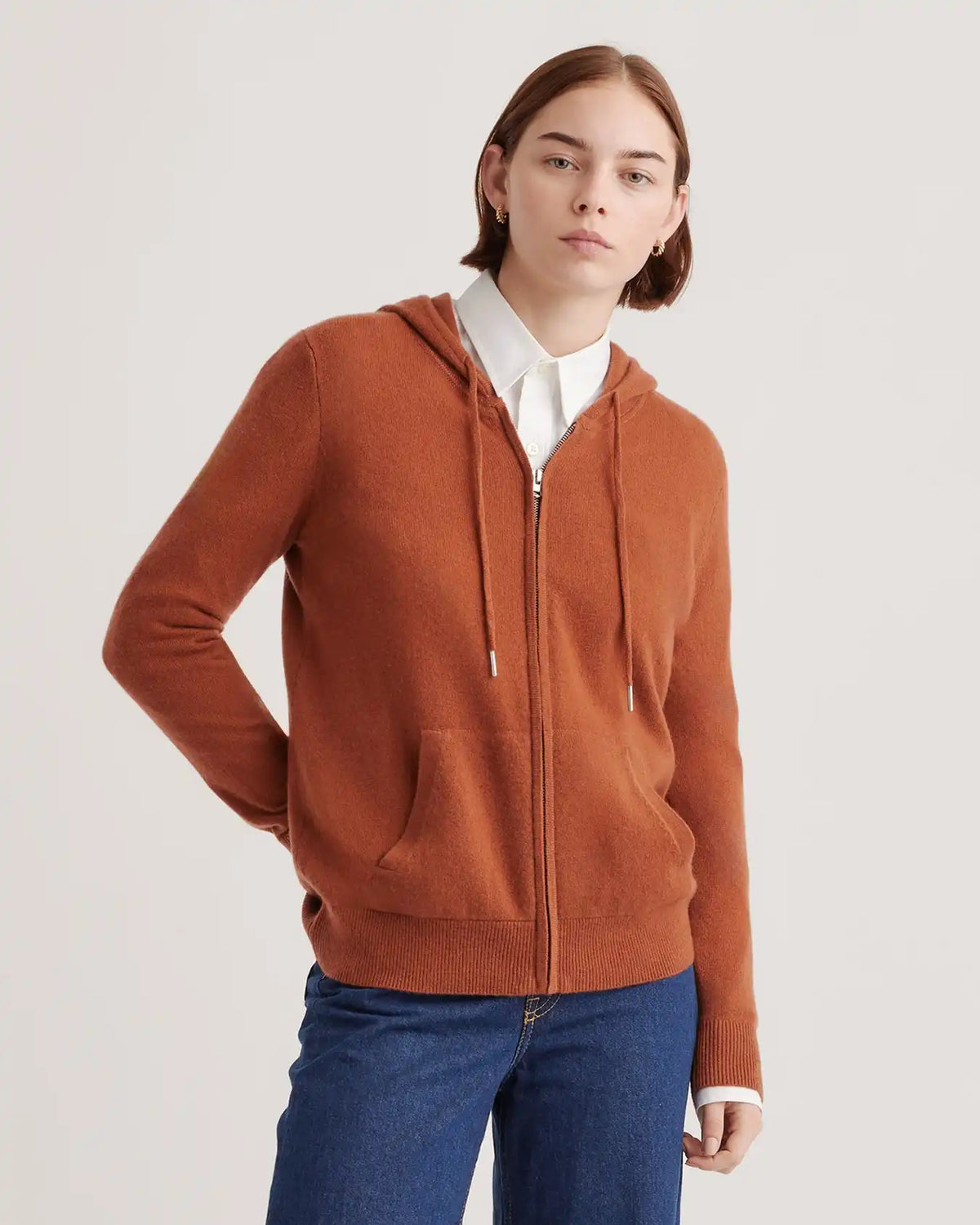 Mongolian Cashmere Full-Zip Hoodie