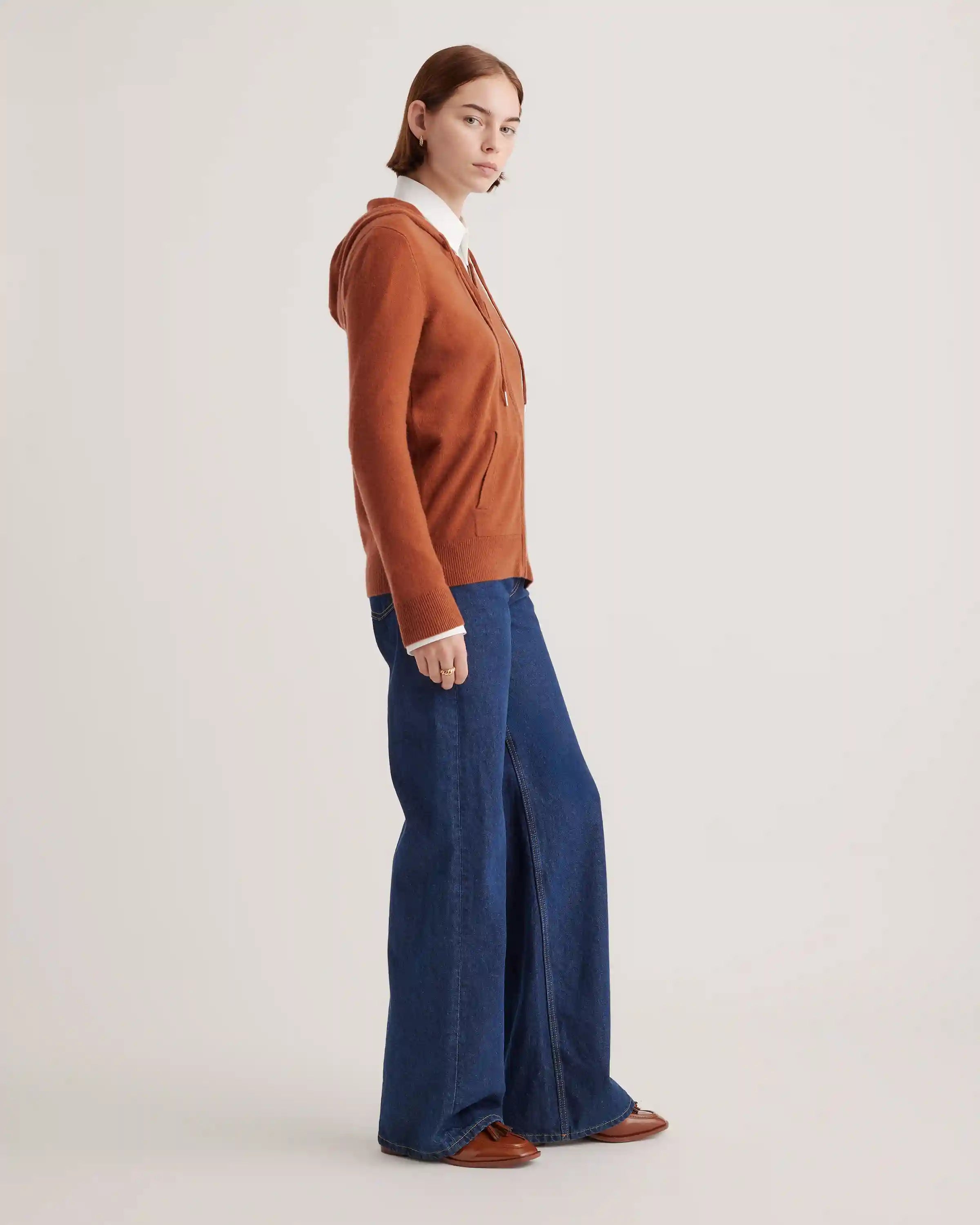 Mongolian Spring Cashmere Full-Zip Hoodie