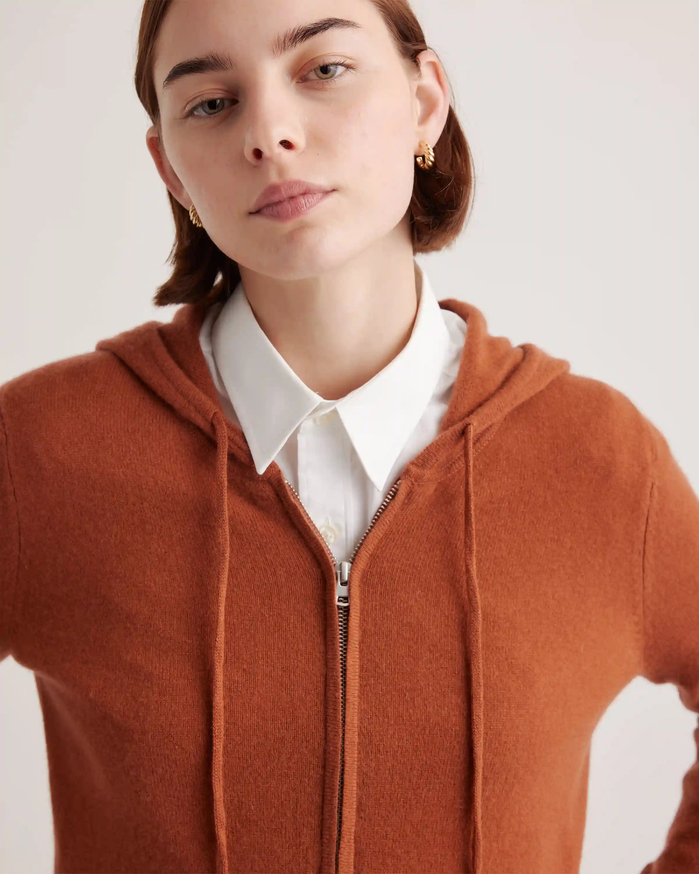 Mongolian Spring Cashmere Full-Zip Hoodie