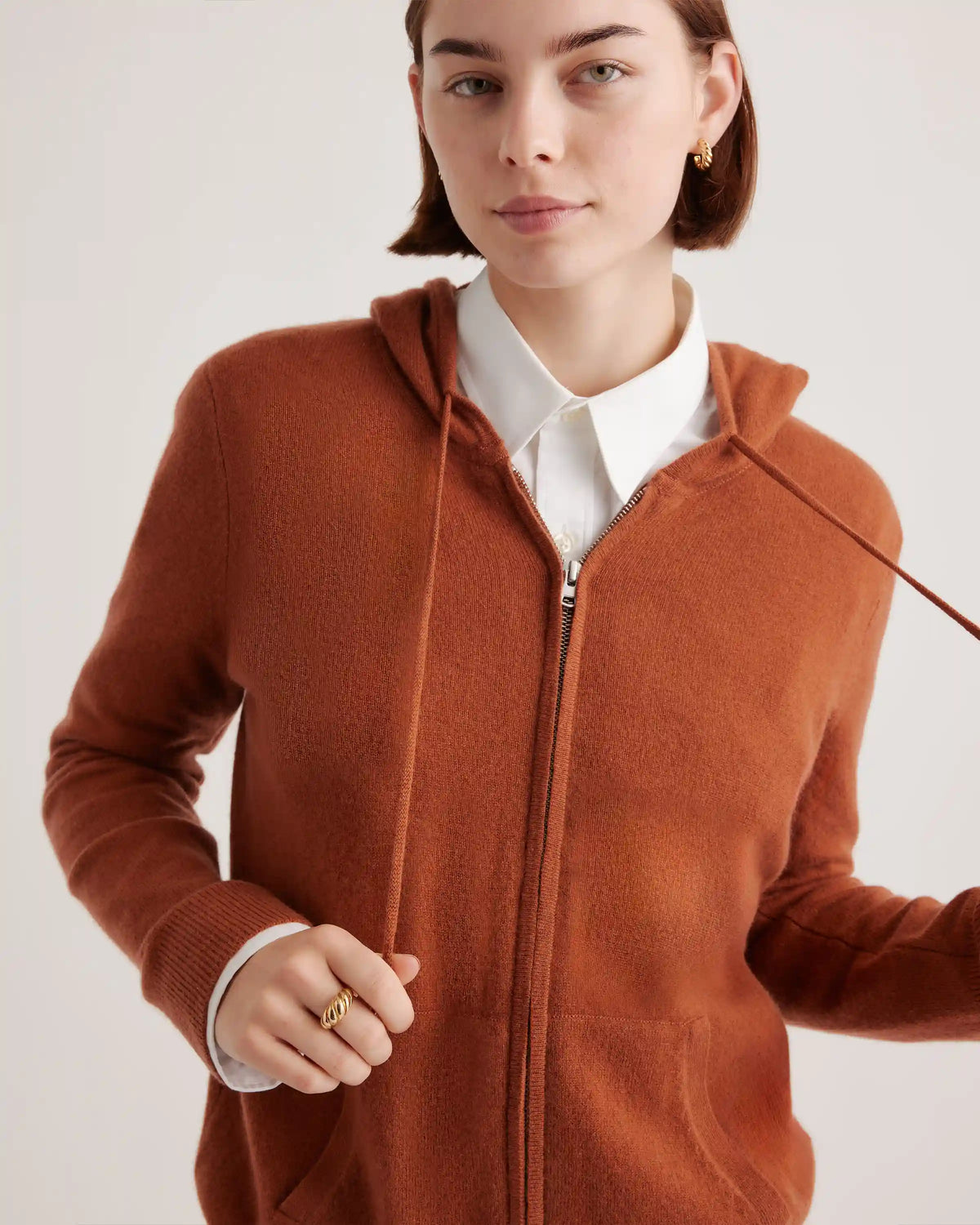 Mongolian Cashmere Full-Zip Hoodie