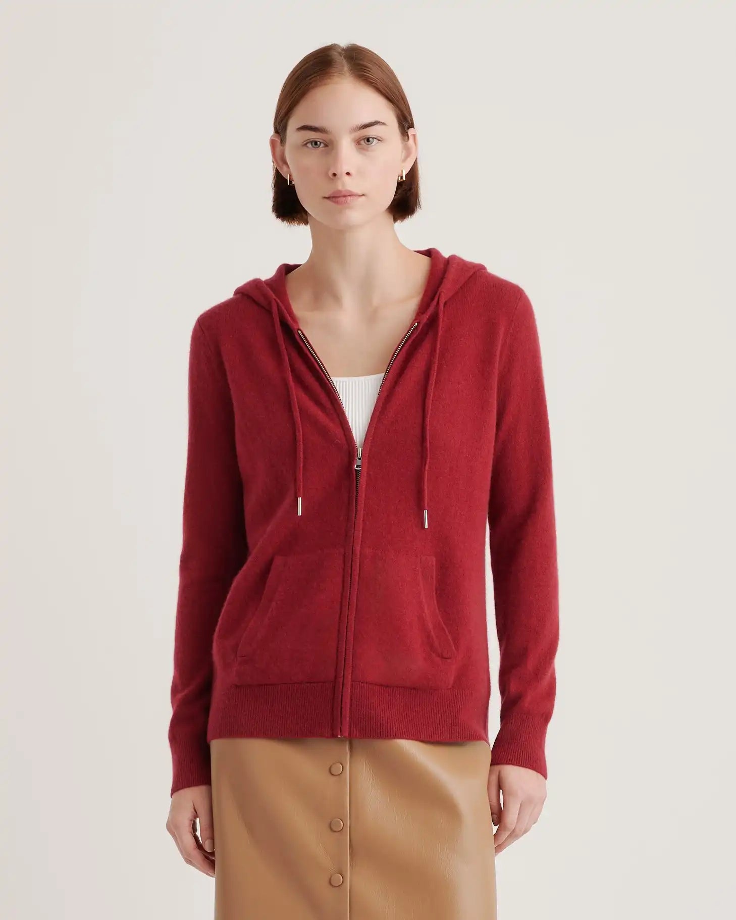Mongolian Cashmere Full-Zip Hoodie