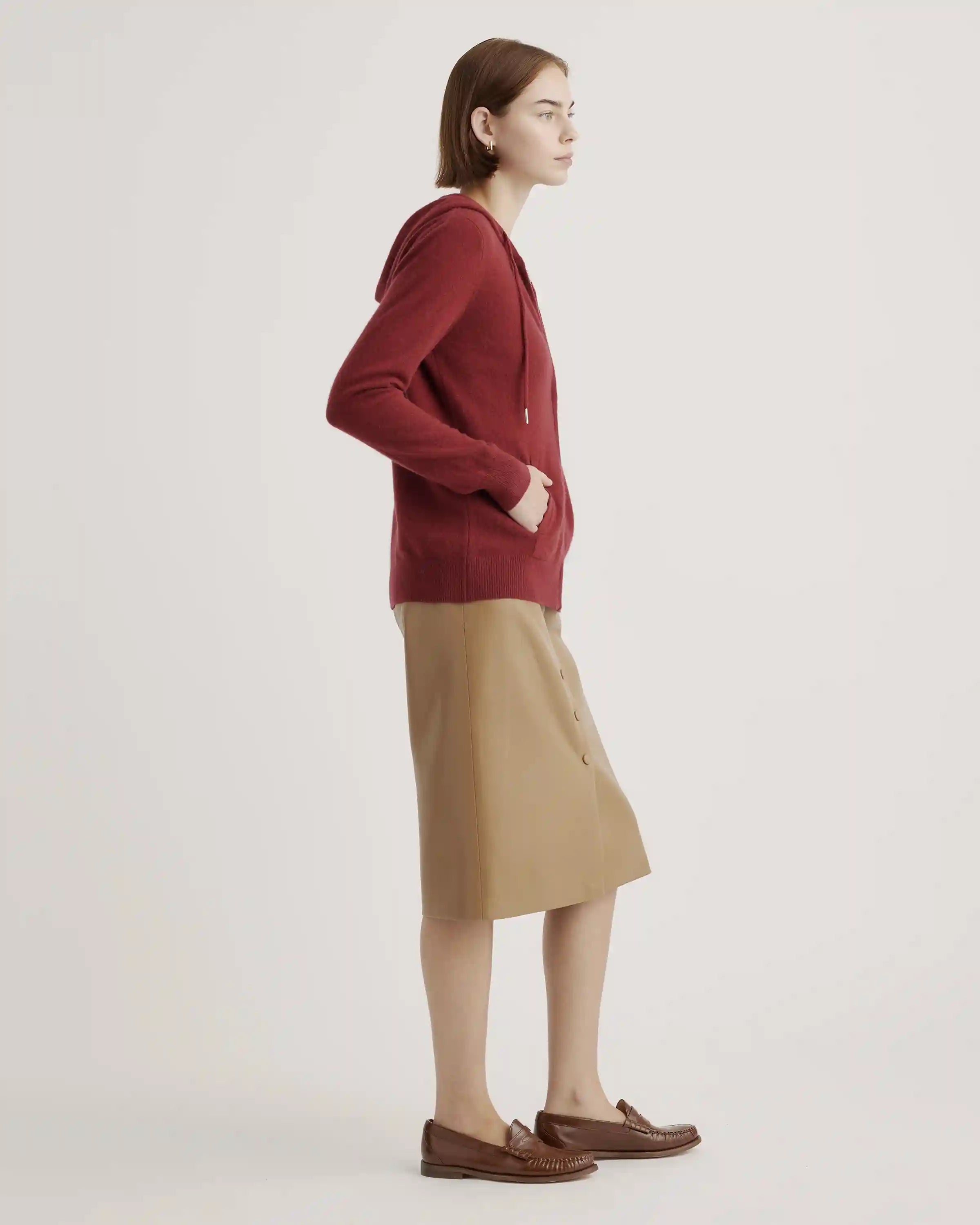 Mongolian Cashmere Full-Zip Hoodie