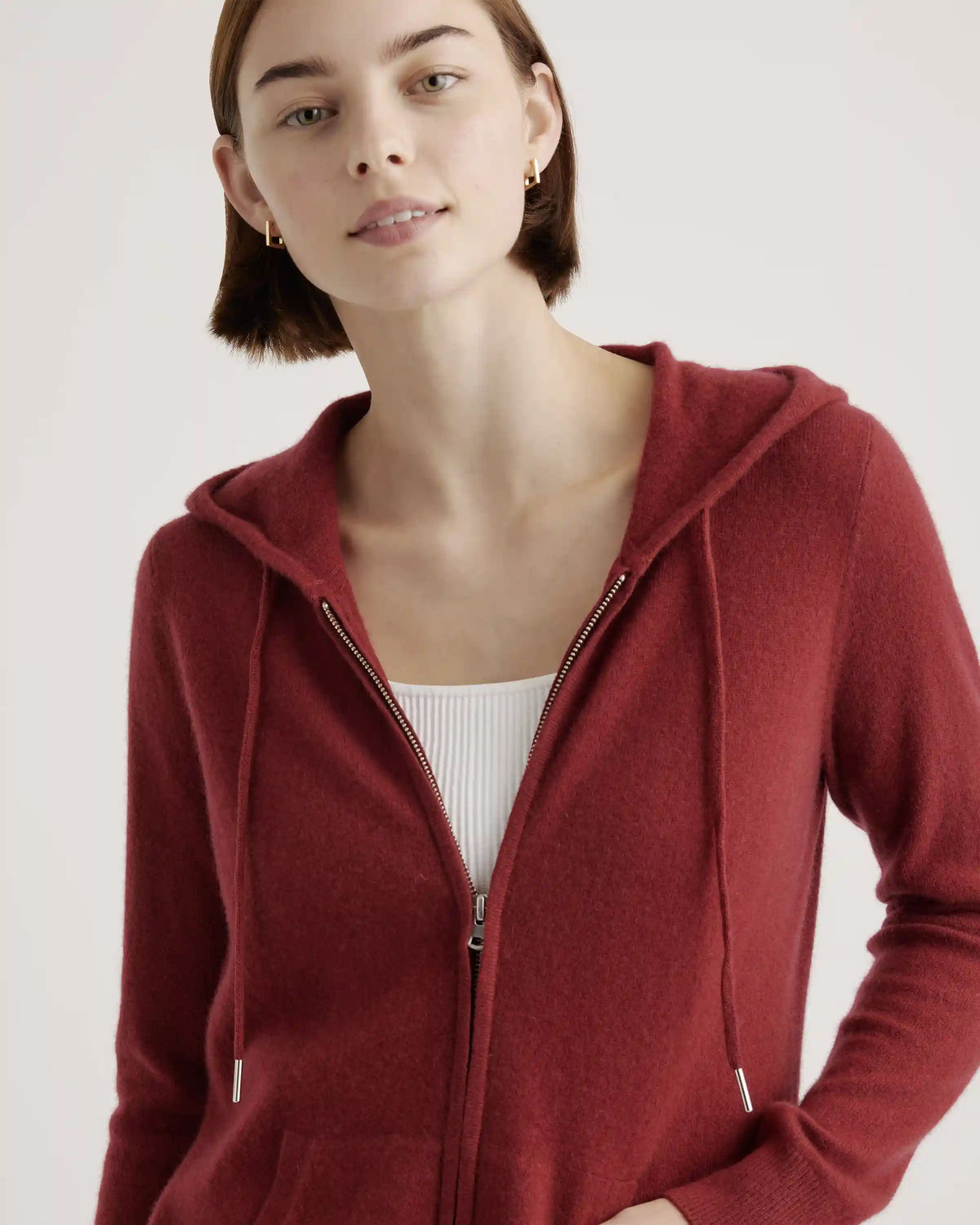 Mongolian Spring Cashmere Full-Zip Hoodie