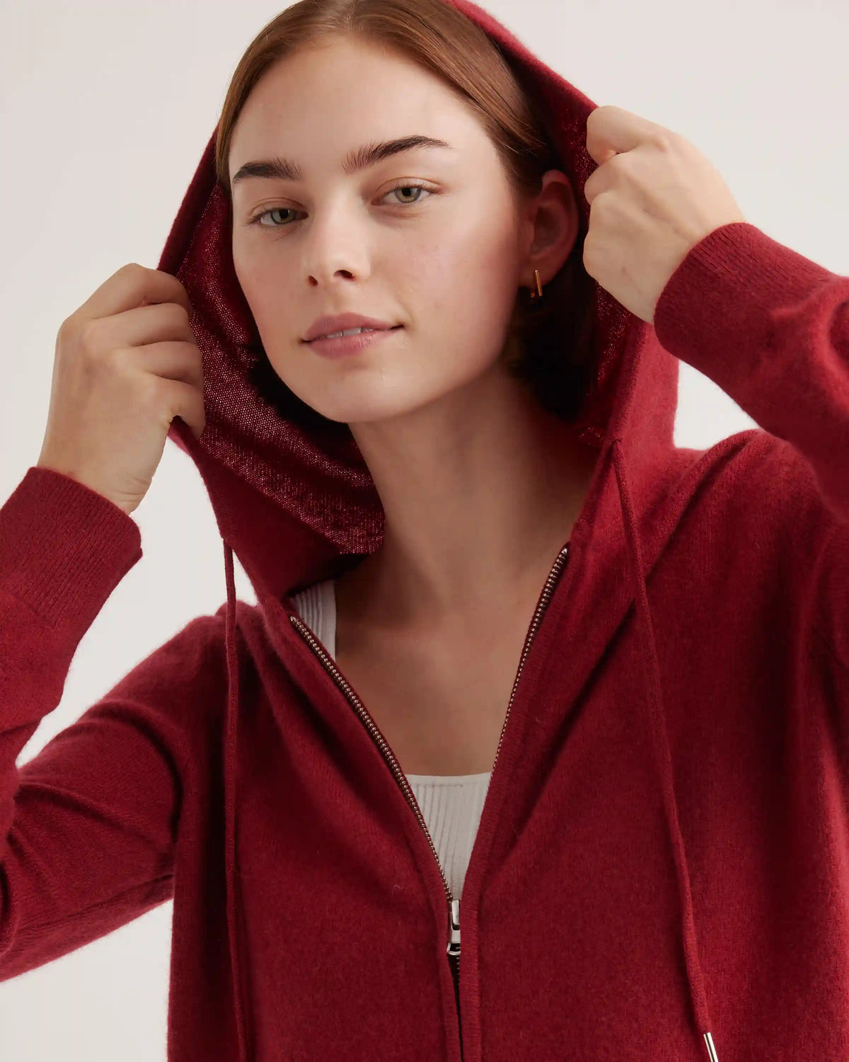 Mongolian Spring Cashmere Full-Zip Hoodie
