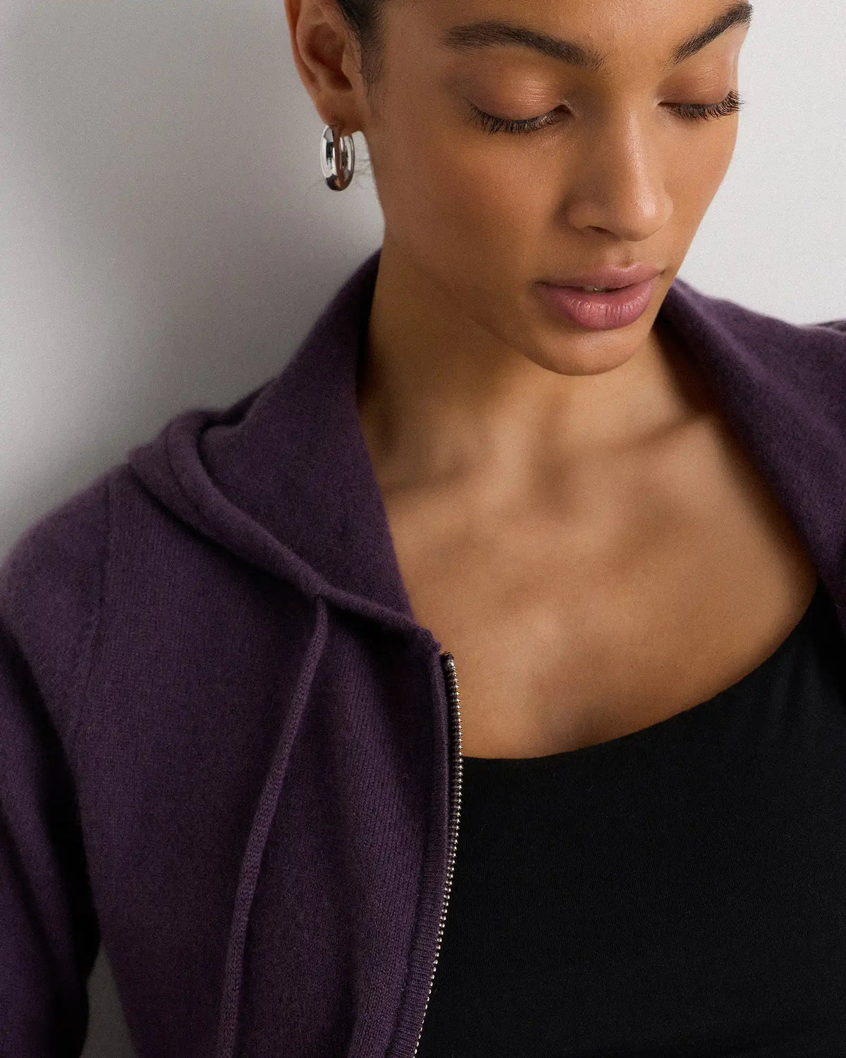 Mongolian Cashmere Full-Zip Hoodie
