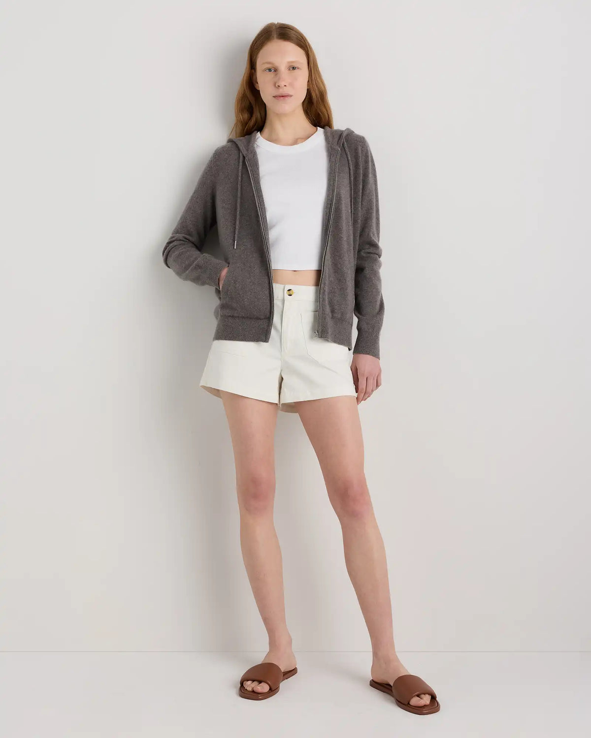 Mongolian Cashmere Full-Zip Hoodie