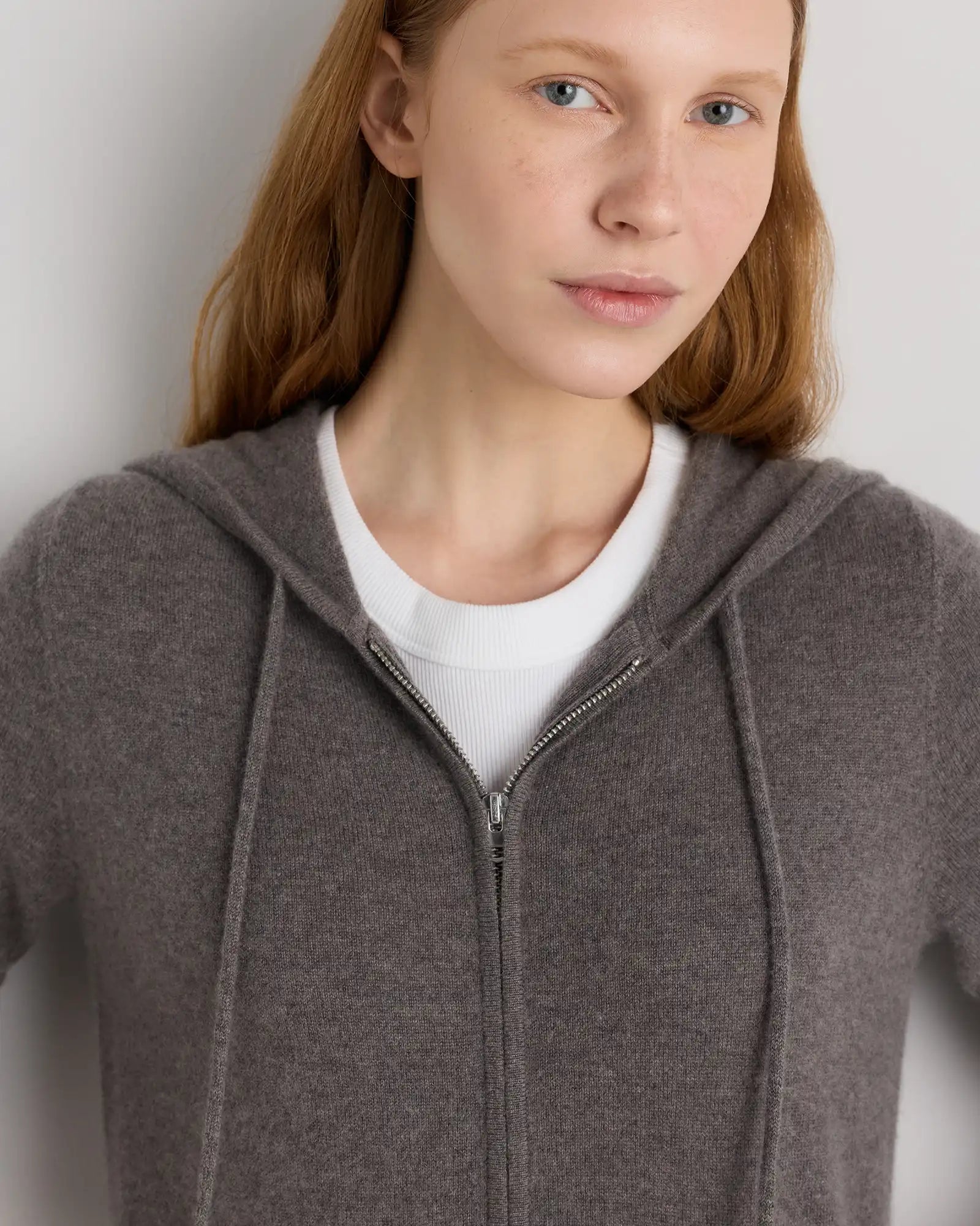 Mongolian Cashmere Full-Zip Hoodie