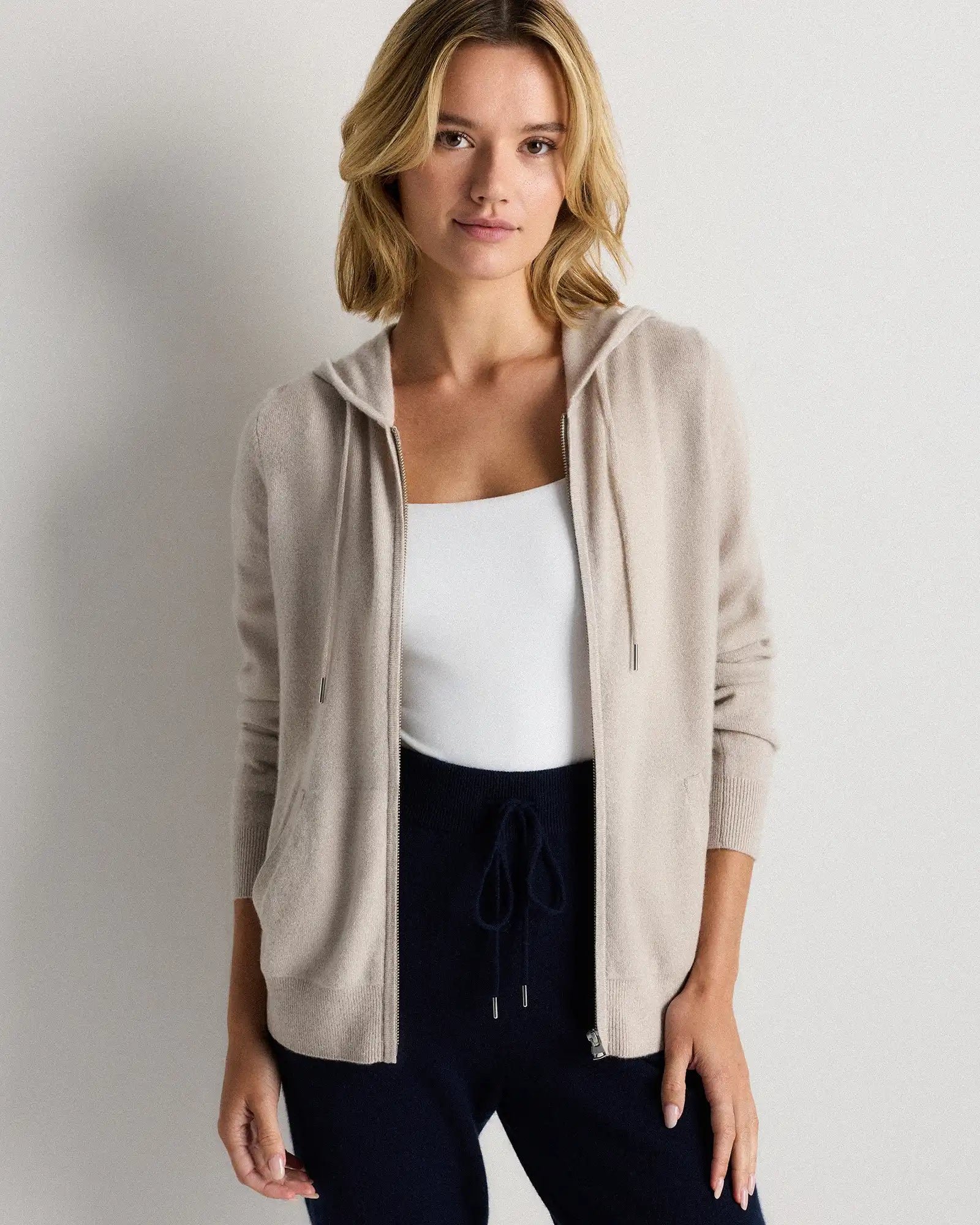 Mongolian Cashmere Full-Zip Hoodie