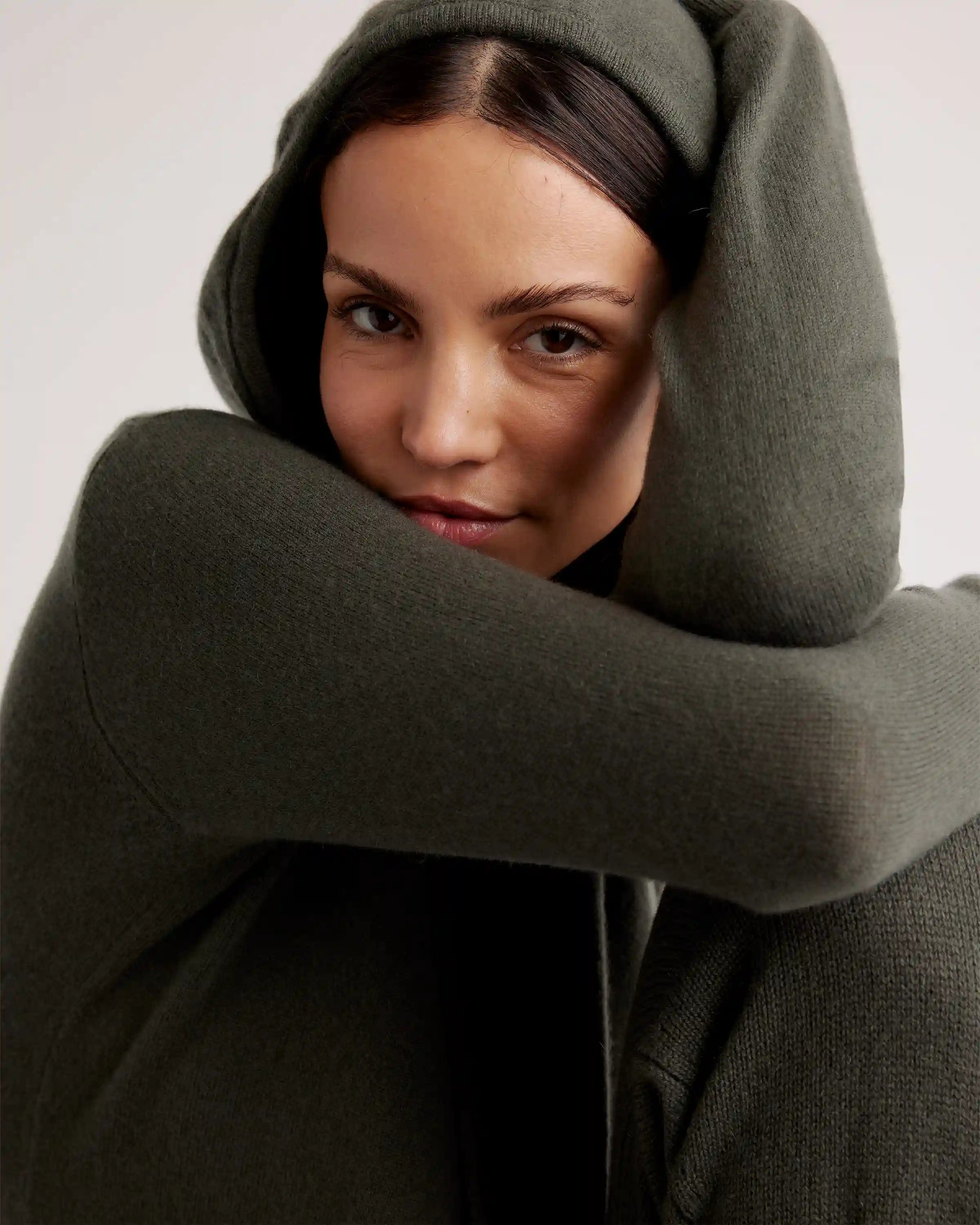 Mongolian Spring Cashmere Full-Zip Hoodie