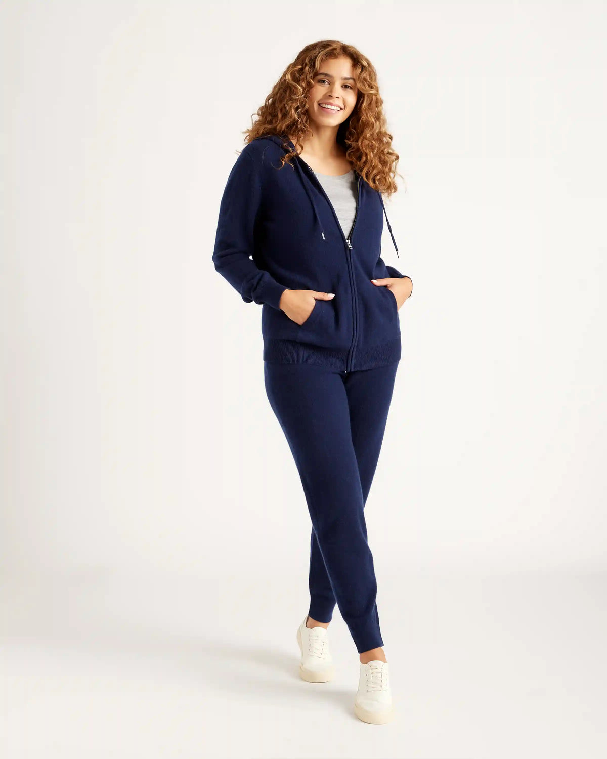 Mongolian Cashmere Full-Zip Hoodie