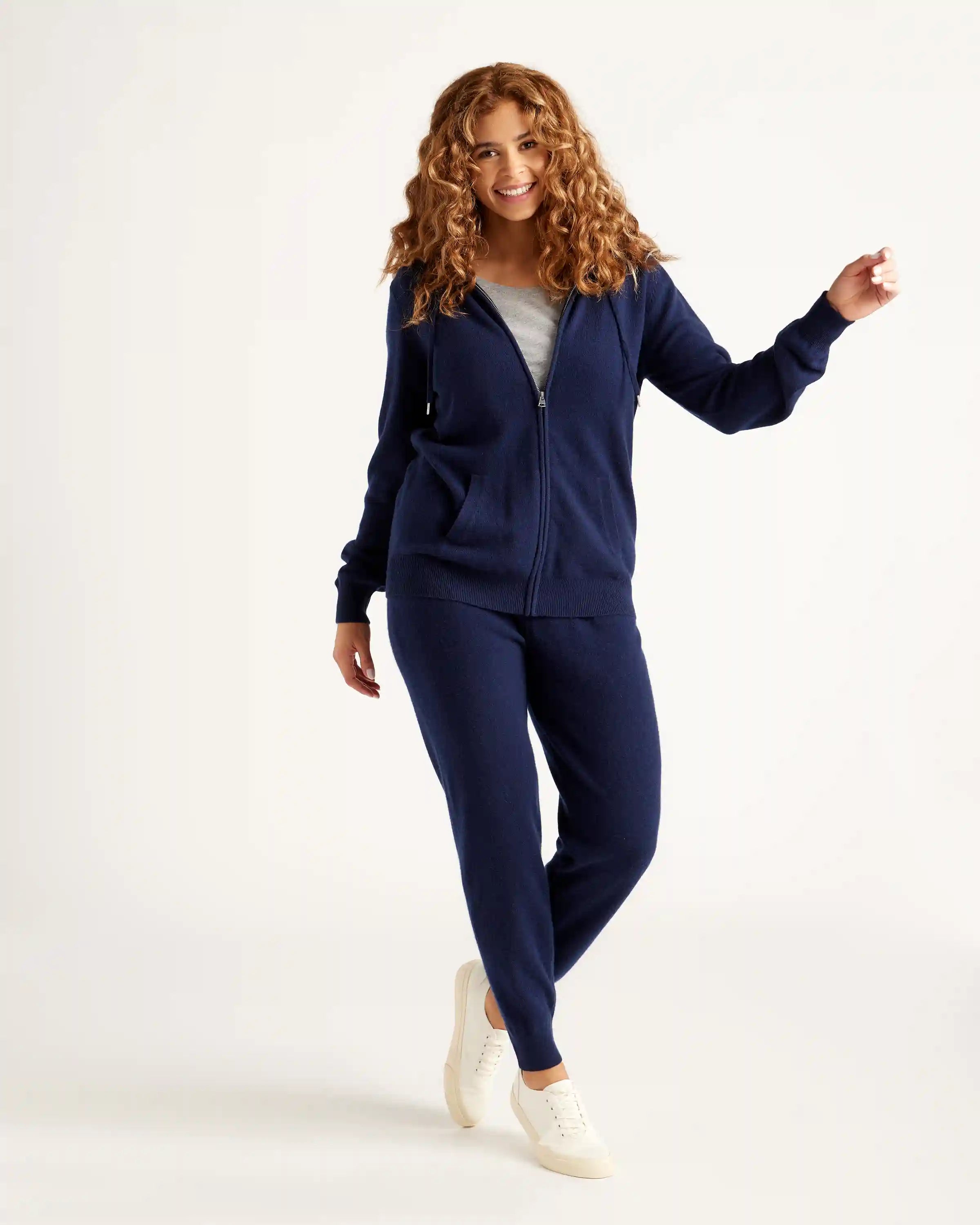 Mongolian Cashmere Full-Zip Hoodie