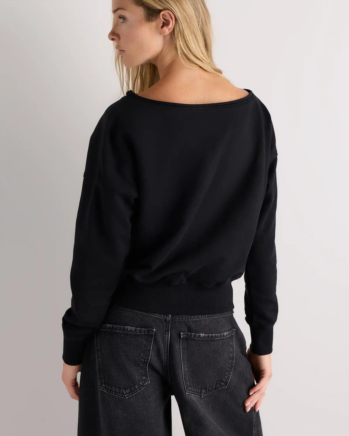 Organic French Terry Off-Shoulder Sweatshirt