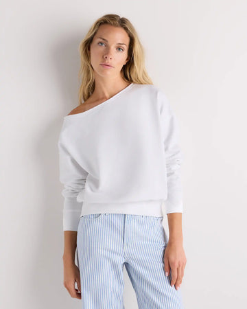Organic French Terry Off-Shoulder Sweatshirt