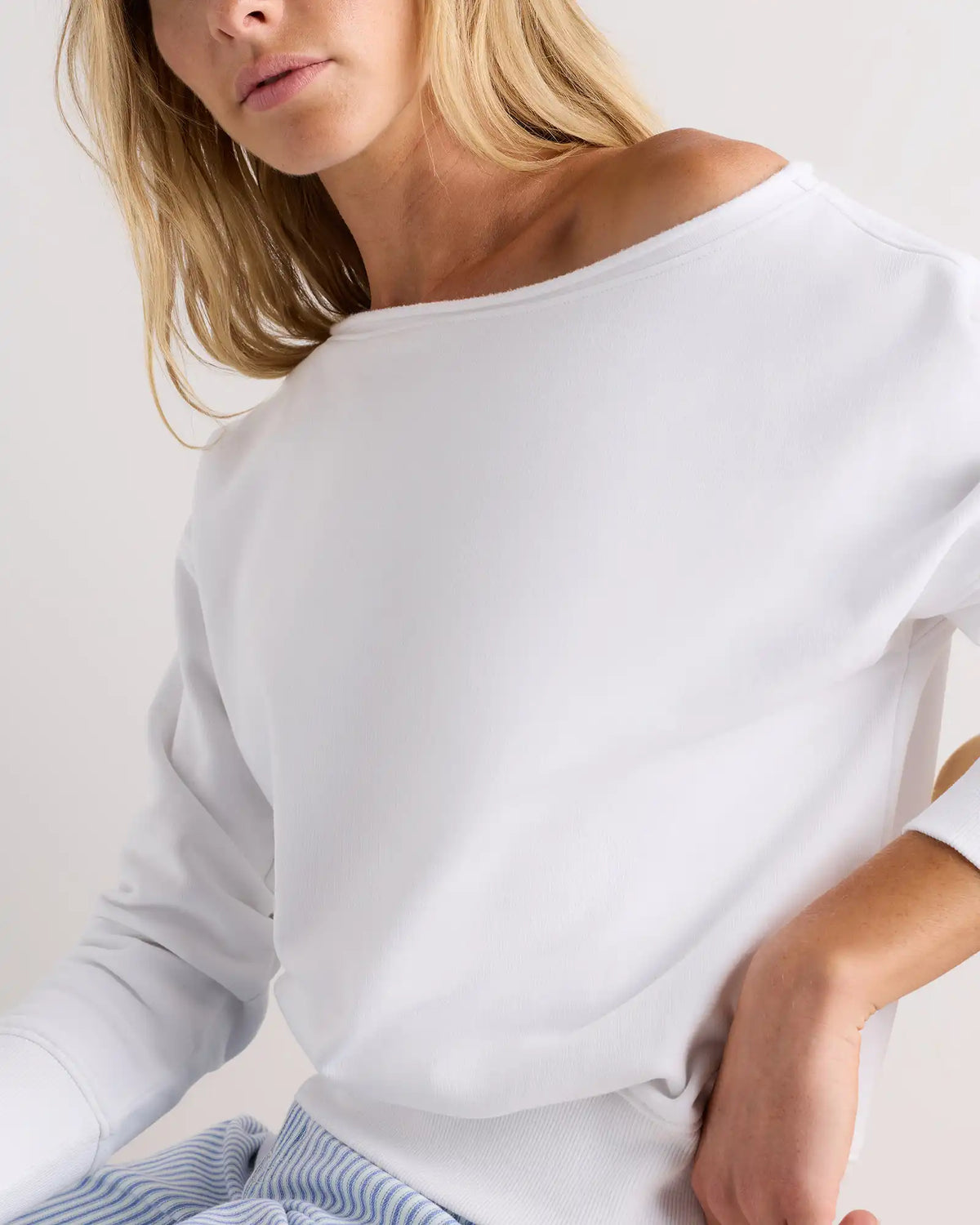 Organic French Terry Off-Shoulder Sweatshirt