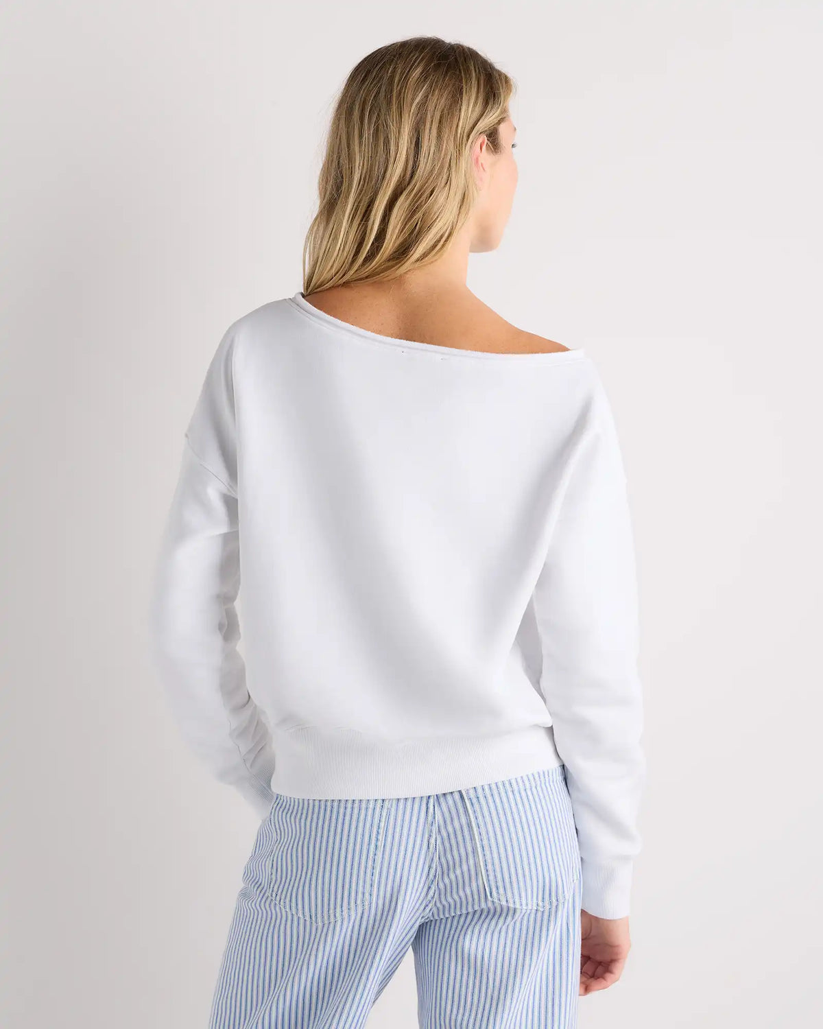 Organic French Terry Off-Shoulder Sweatshirt