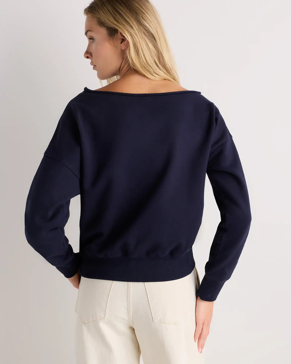 Organic French Terry Off-Shoulder Sweatshirt