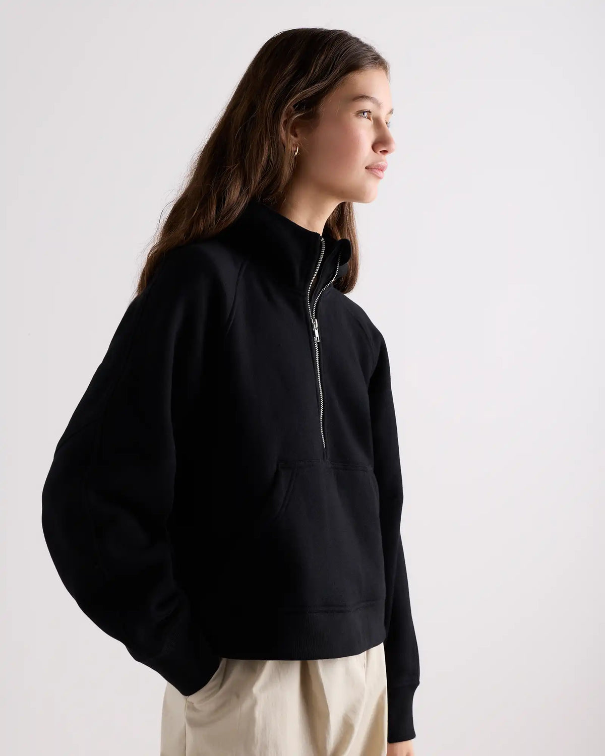 Everyday Fleece Cropped Half Zip Hoodie