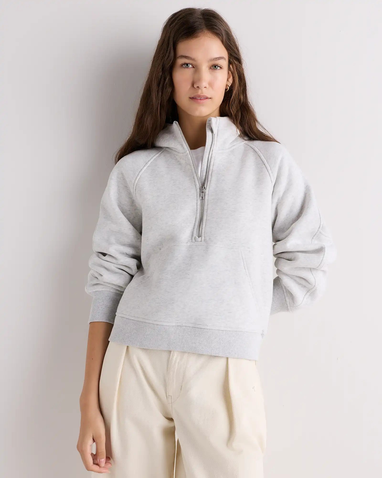 Everyday Fleece Cropped Half Zip Hoodie
