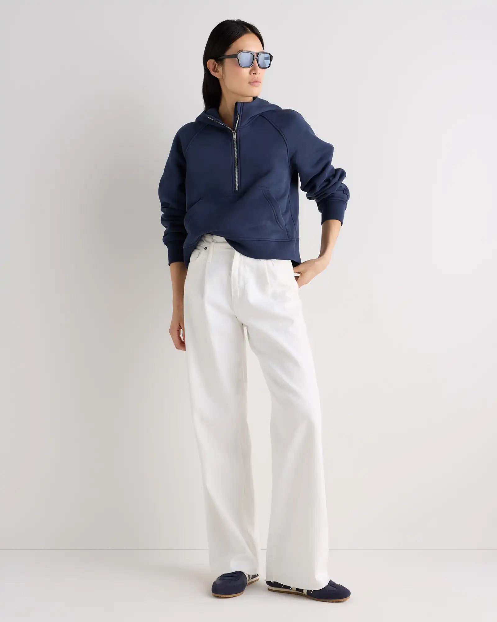 Everyday Fleece Cropped Half Zip Hoodie