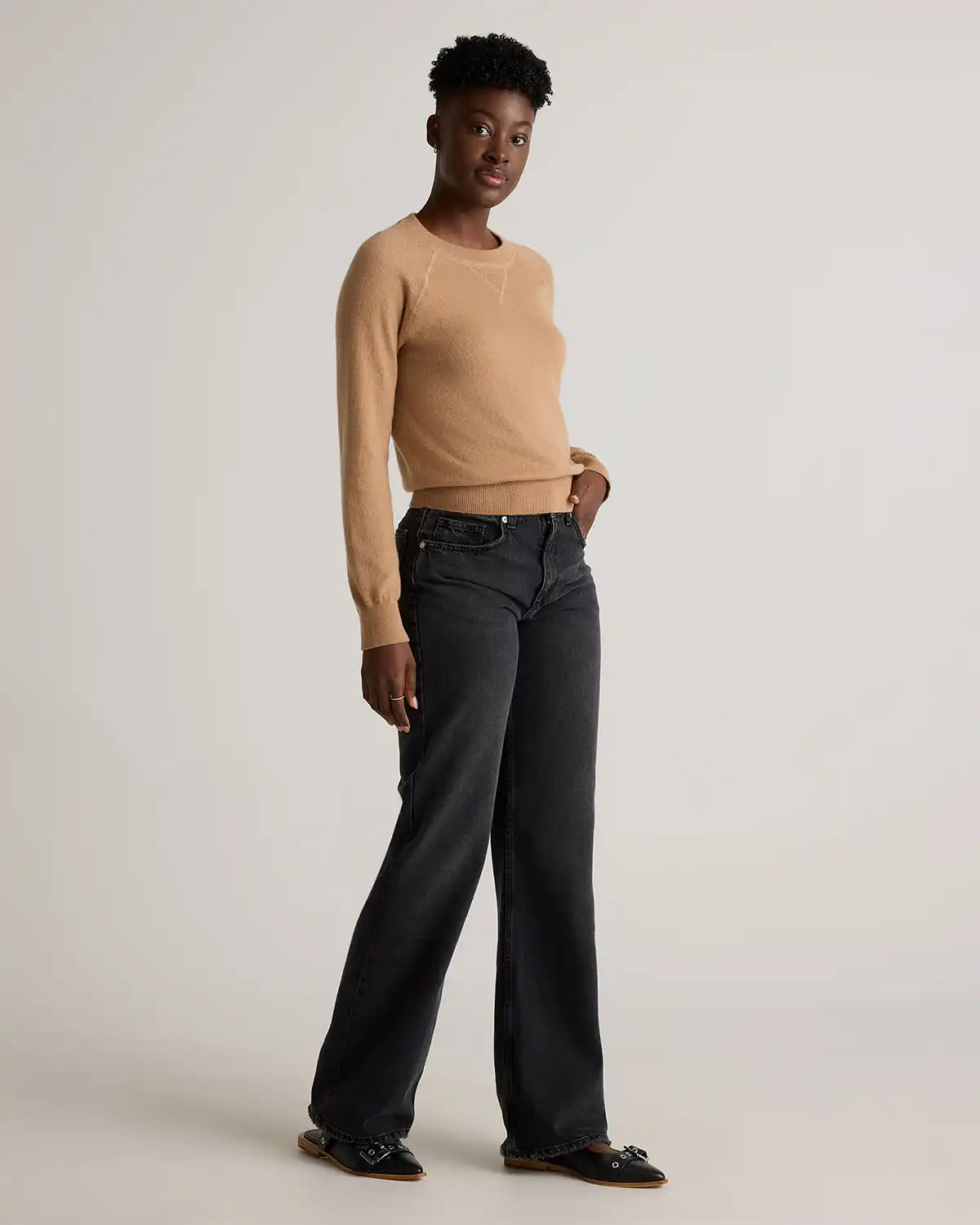 Mongolian Shrunken Cashmere Sweatshirt