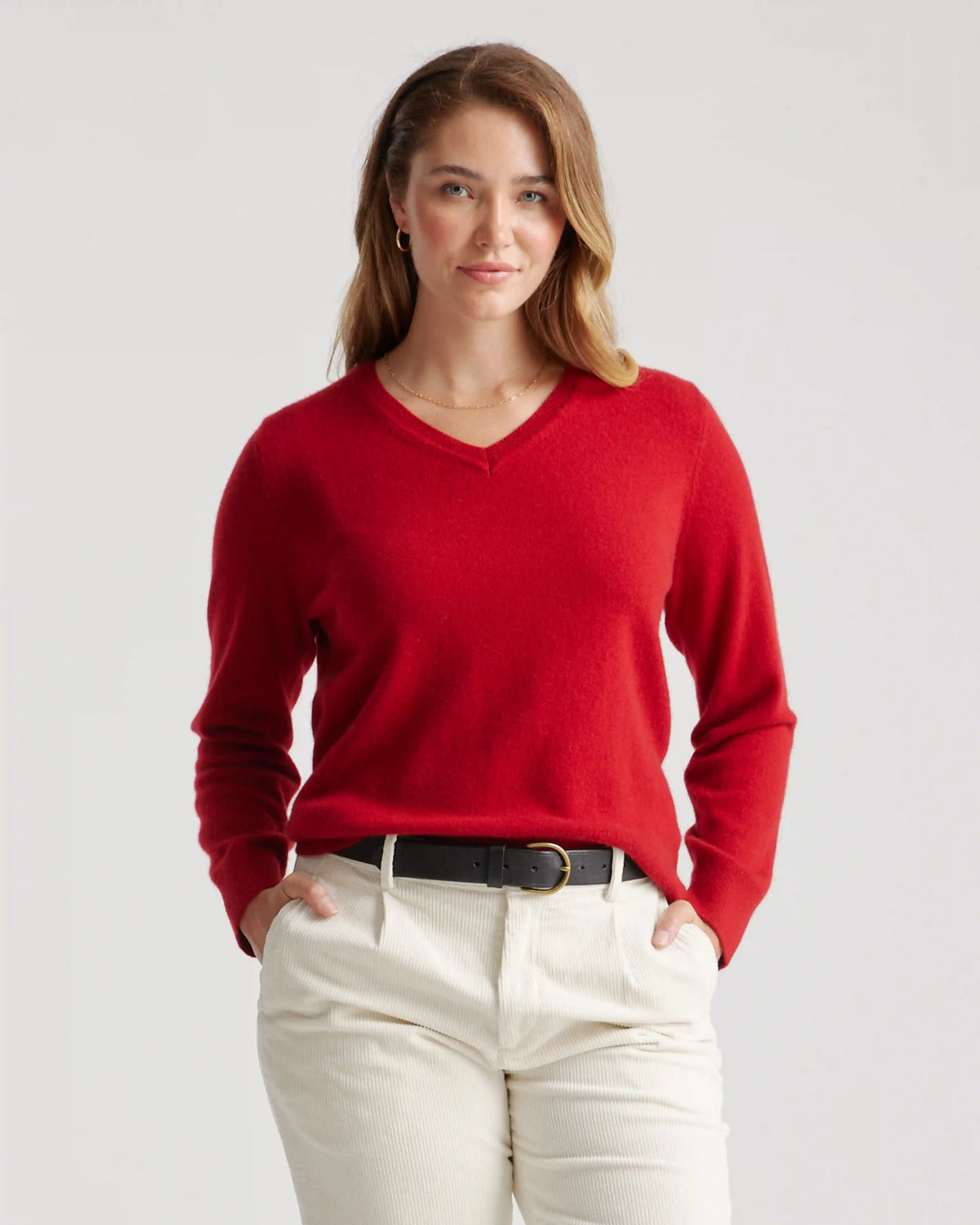 Mongolian Spring Cashmere V-Neck Sweater