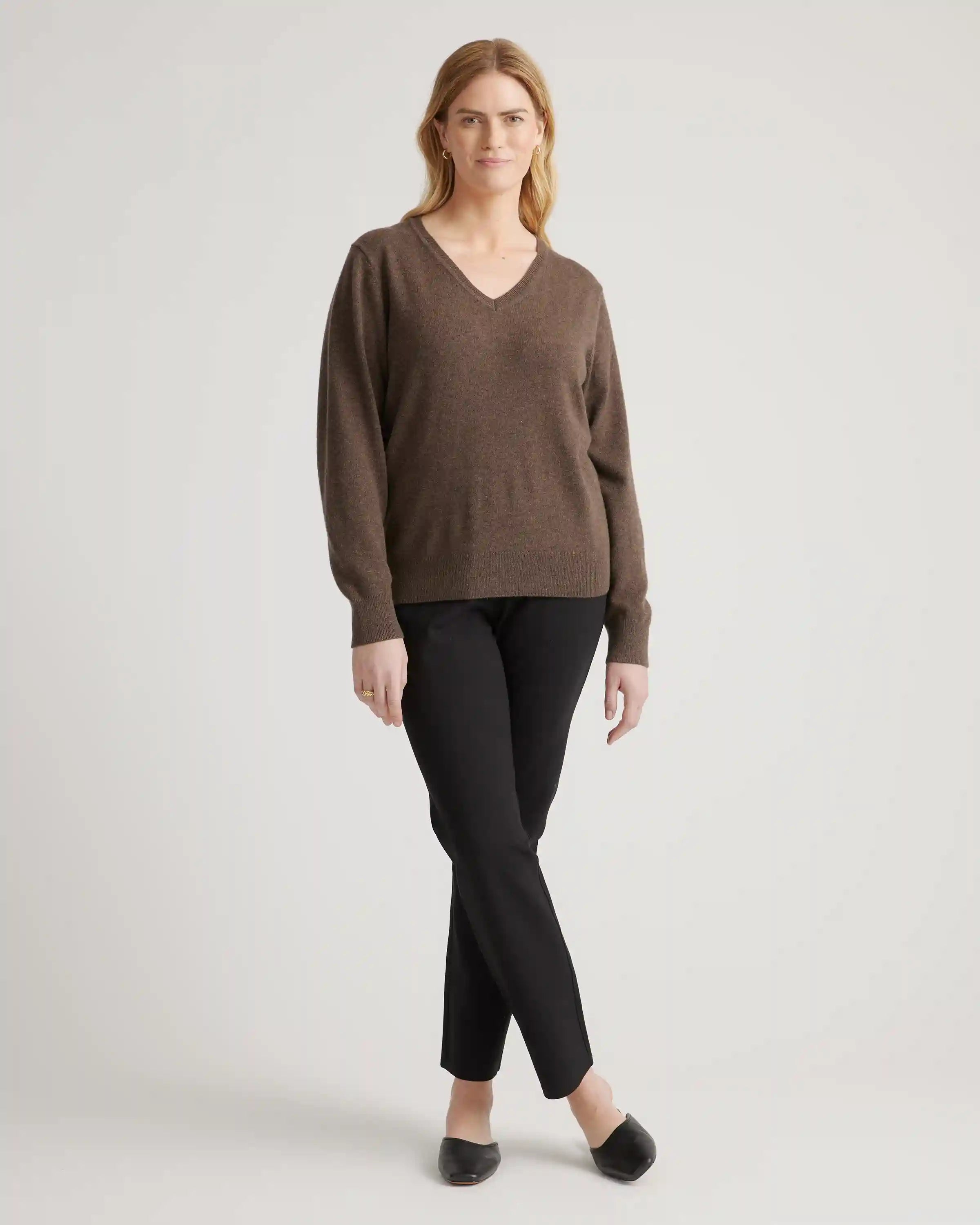 Mongolian Spring Cashmere V-Neck Sweater