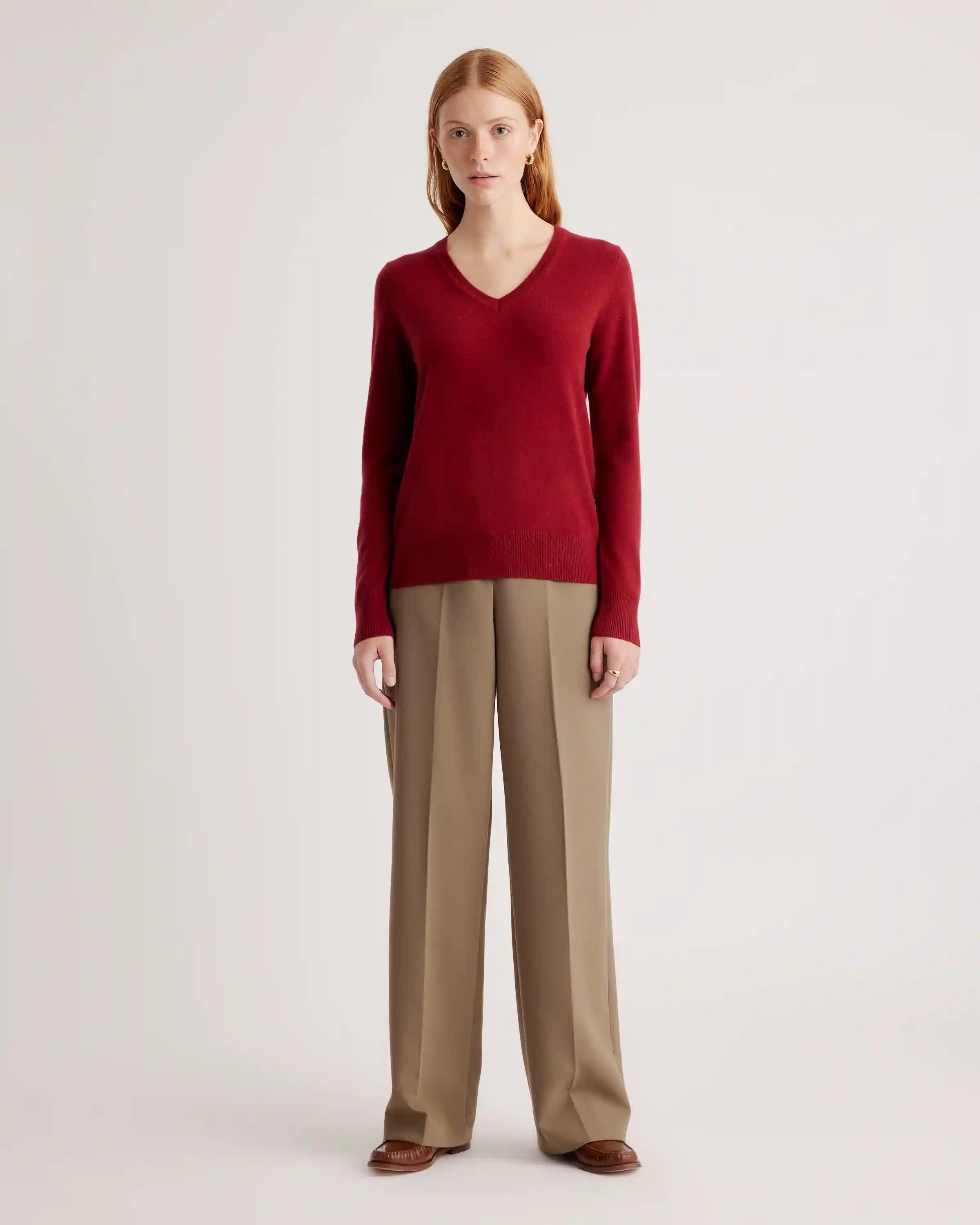 Mongolian Spring Cashmere V-Neck Sweater