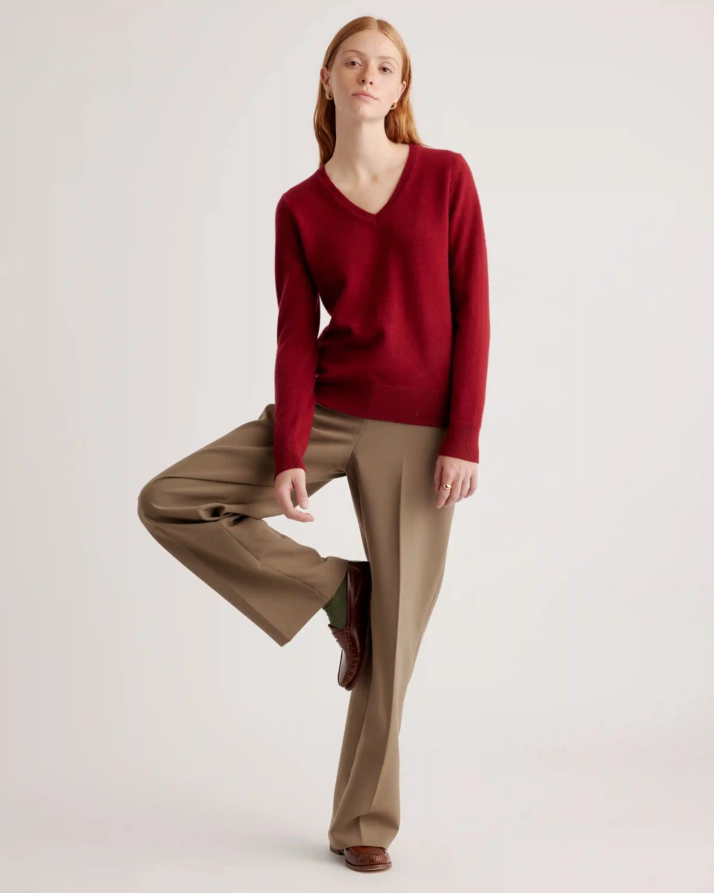 Mongolian Spring Cashmere V-Neck Sweater