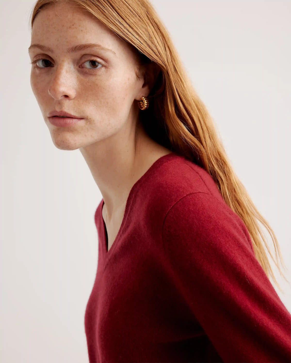 Mongolian Spring Cashmere V-Neck Sweater