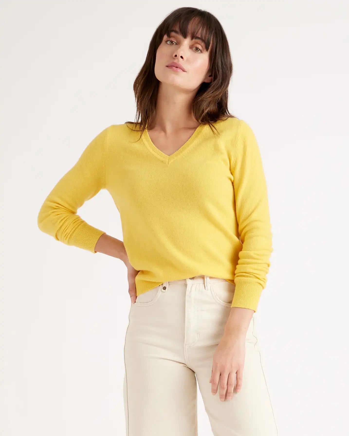 Mongolian Spring Cashmere V-Neck Sweater