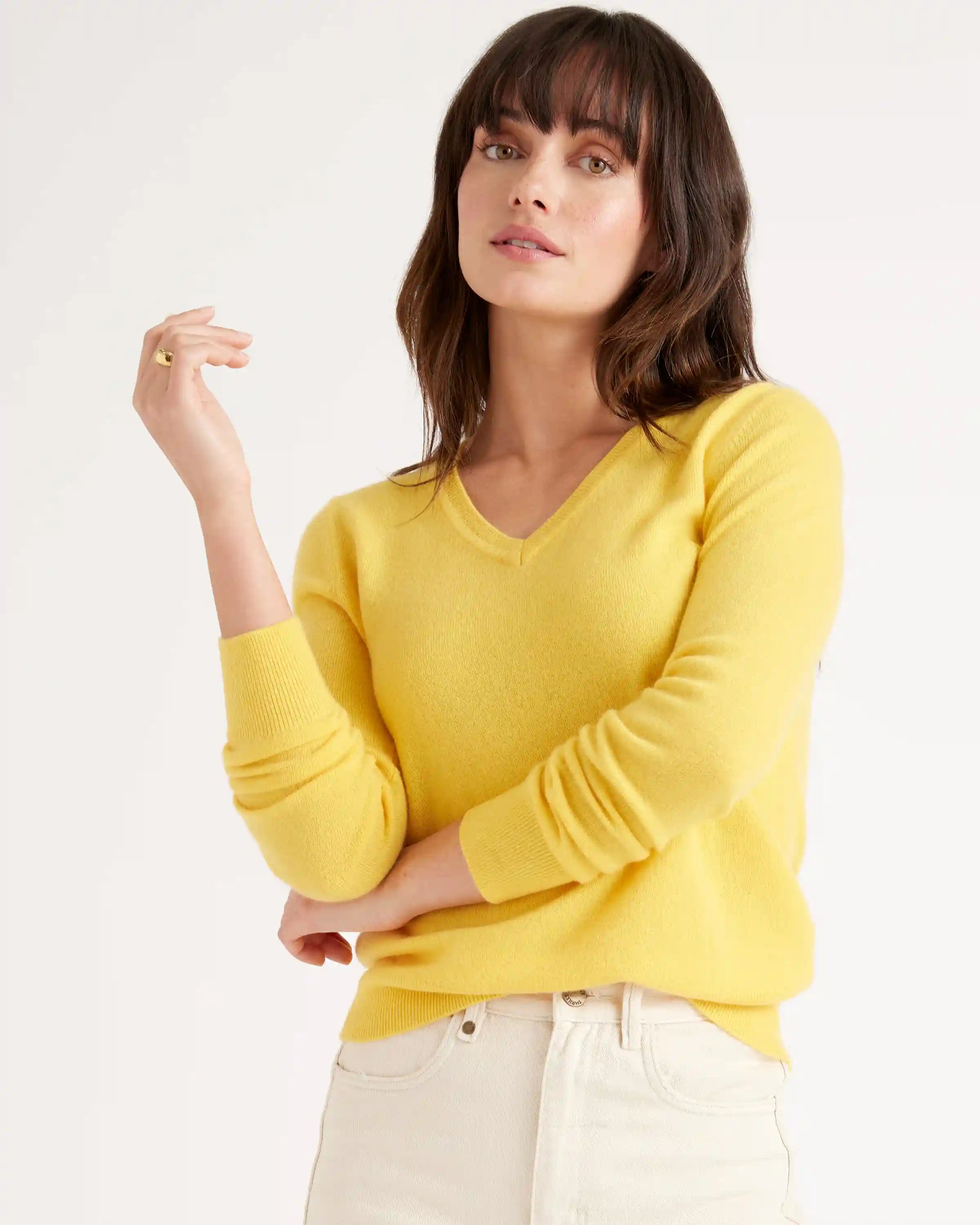 Mongolian Spring Cashmere V-Neck Sweater
