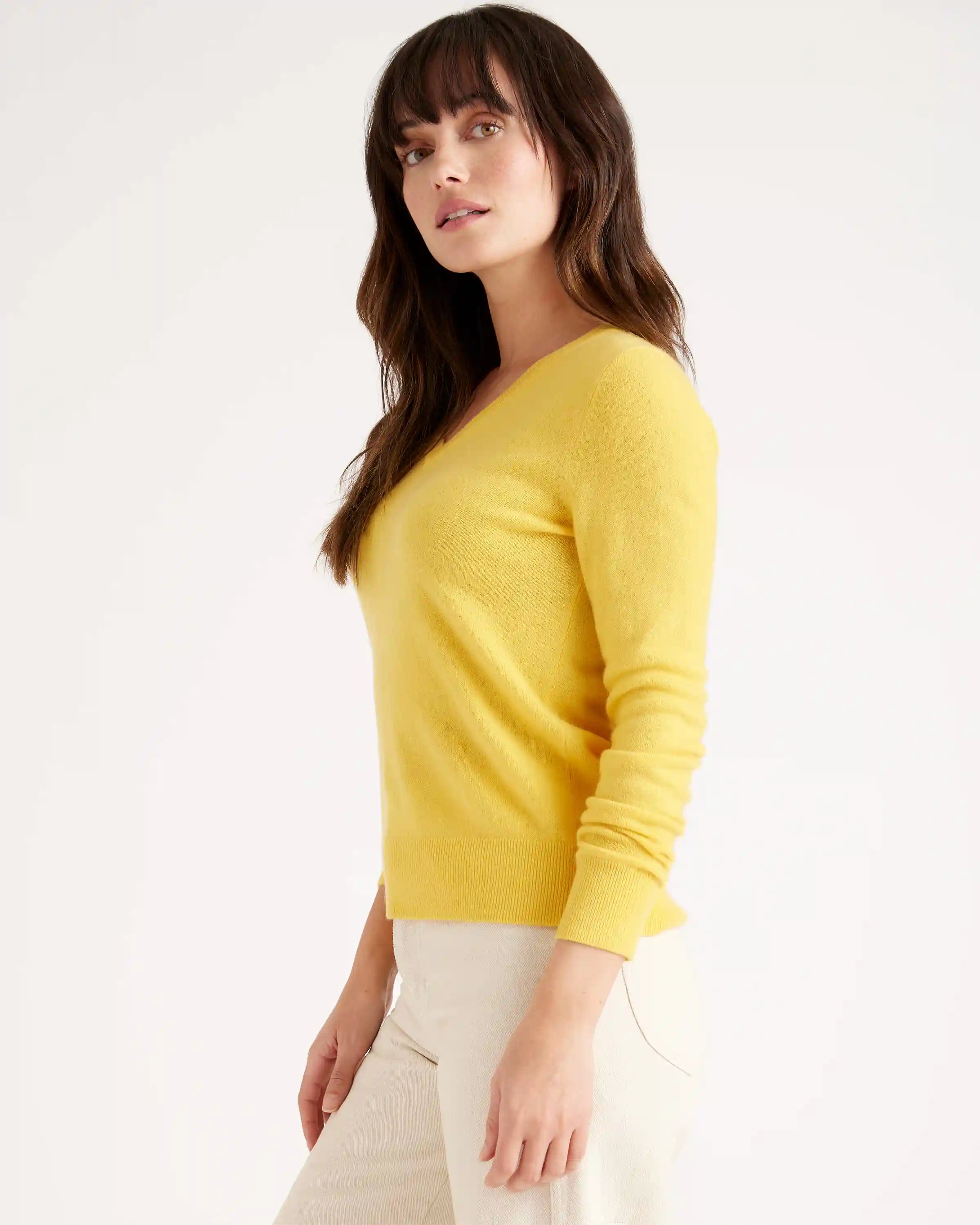 Mongolian Spring Cashmere V-Neck Sweater