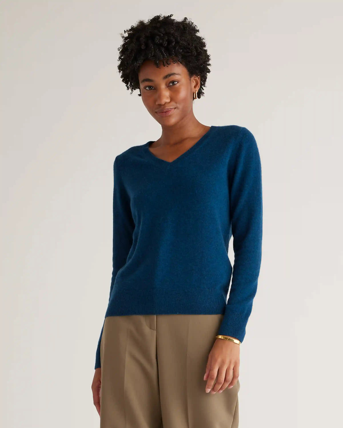 Mongolian Spring Cashmere V-Neck Sweater