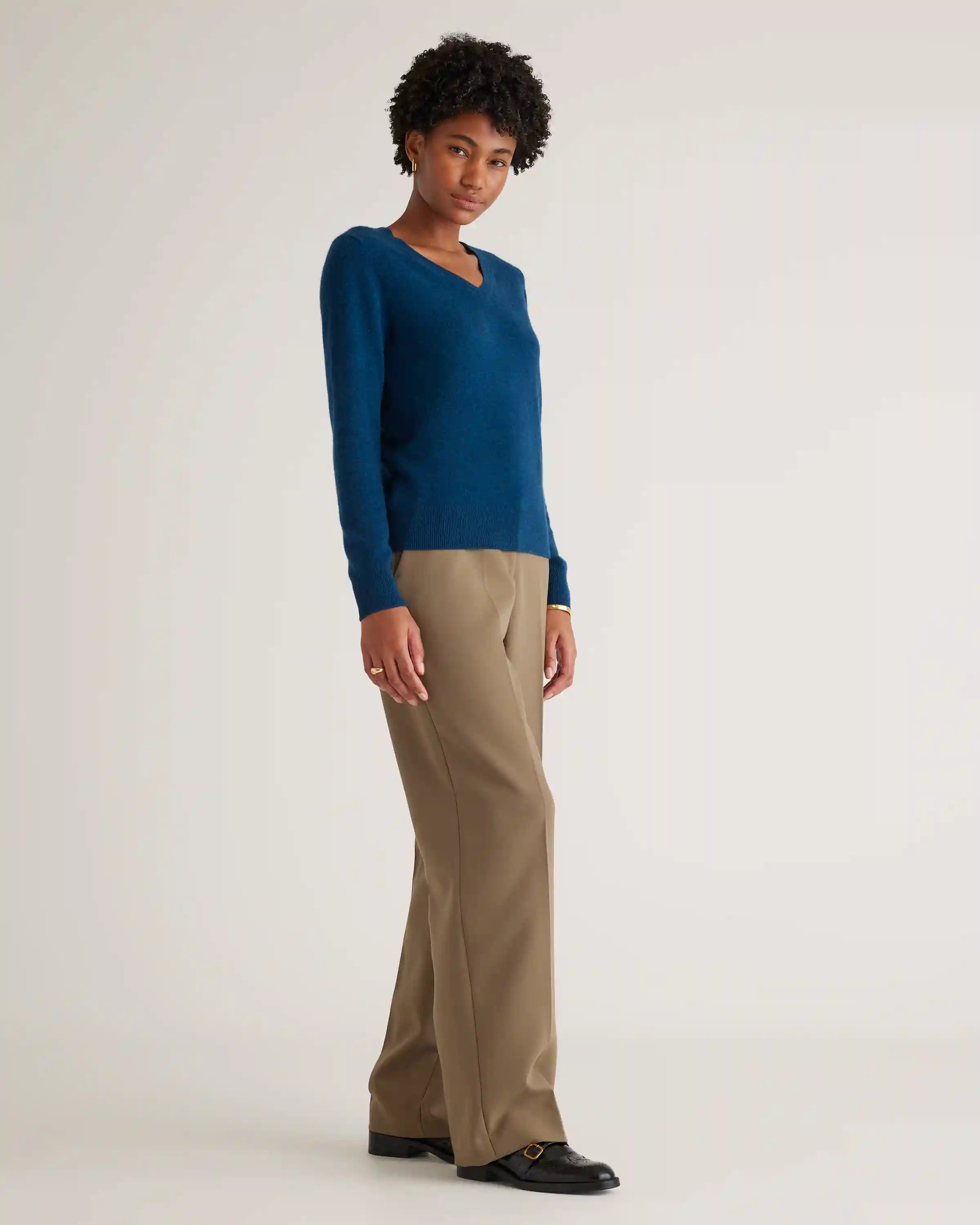 Mongolian Spring Cashmere V-Neck Sweater