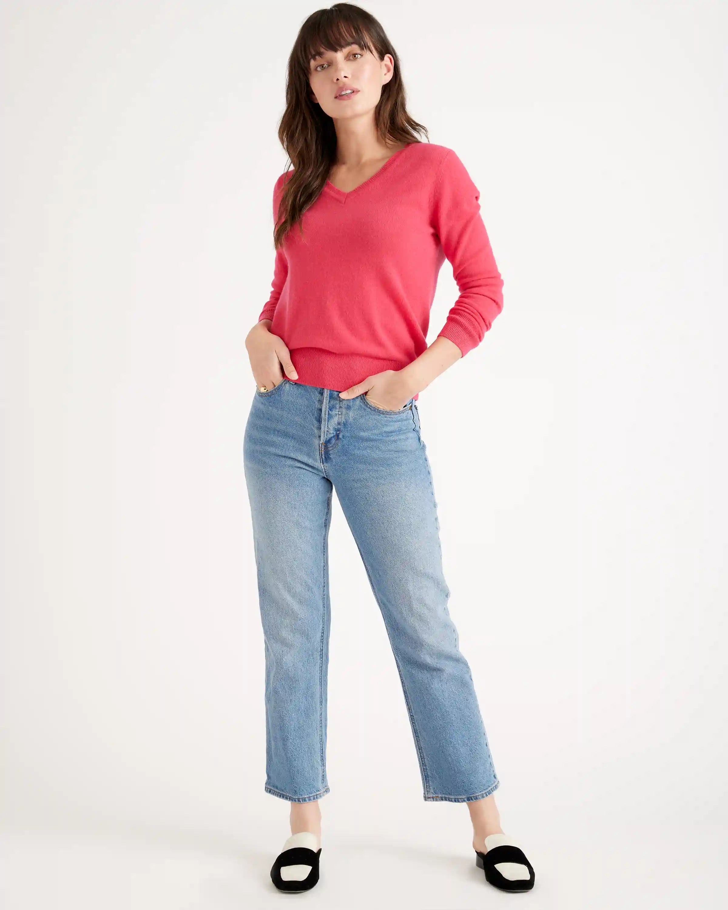 Mongolian Spring Cashmere V-Neck Sweater