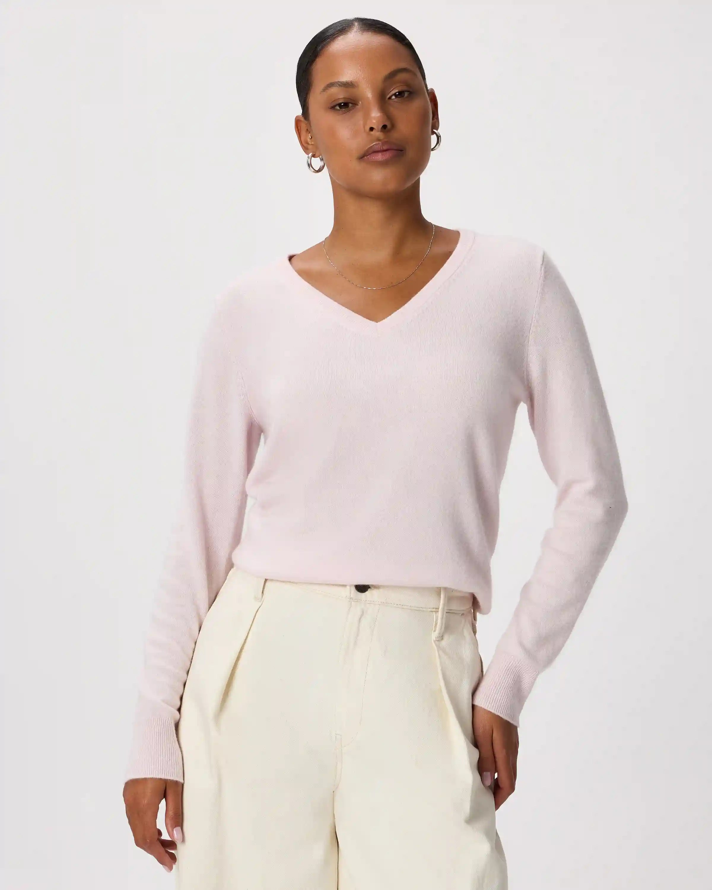 Mongolian Spring Cashmere V-Neck Sweater