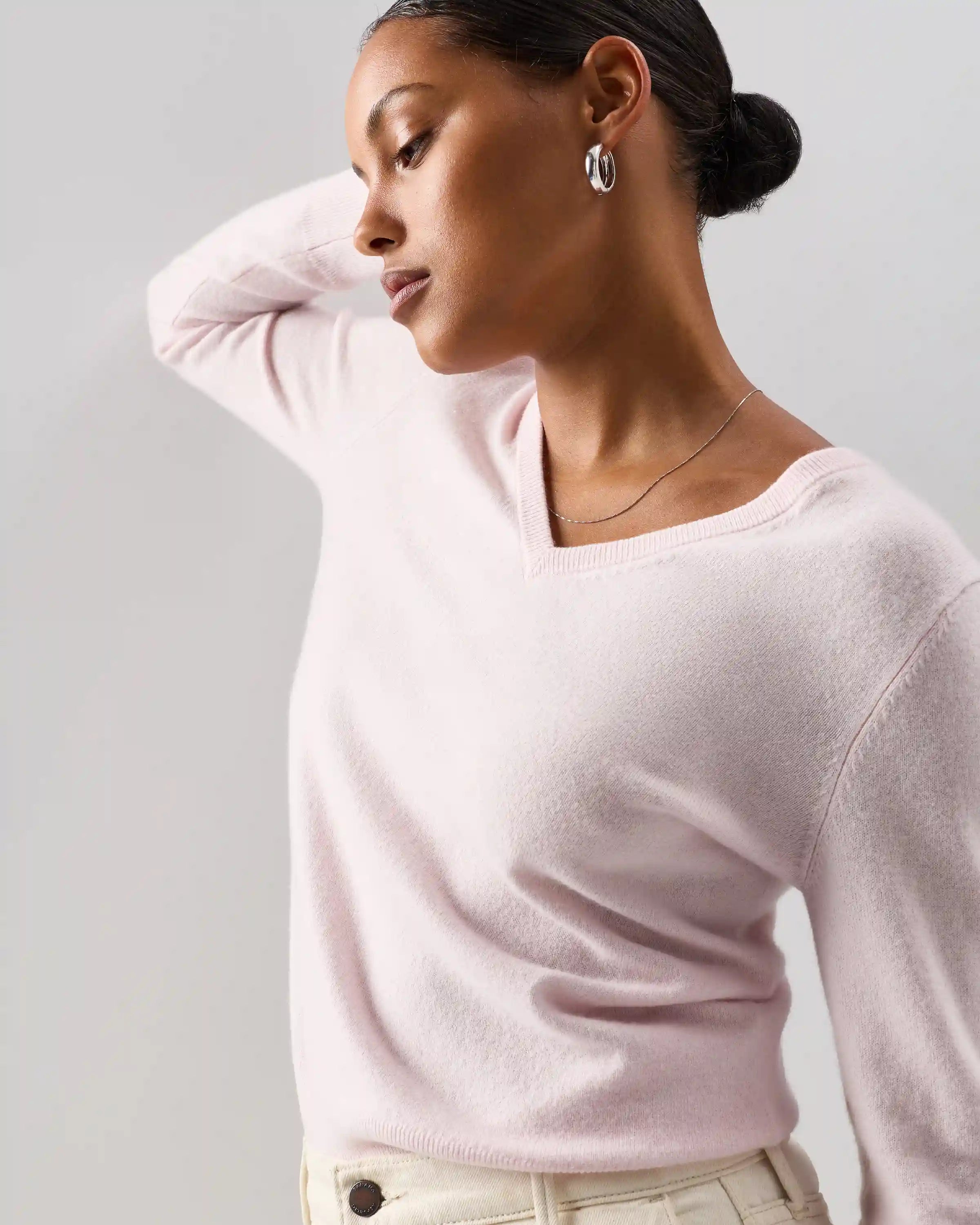 Mongolian Spring Cashmere V-Neck Sweater