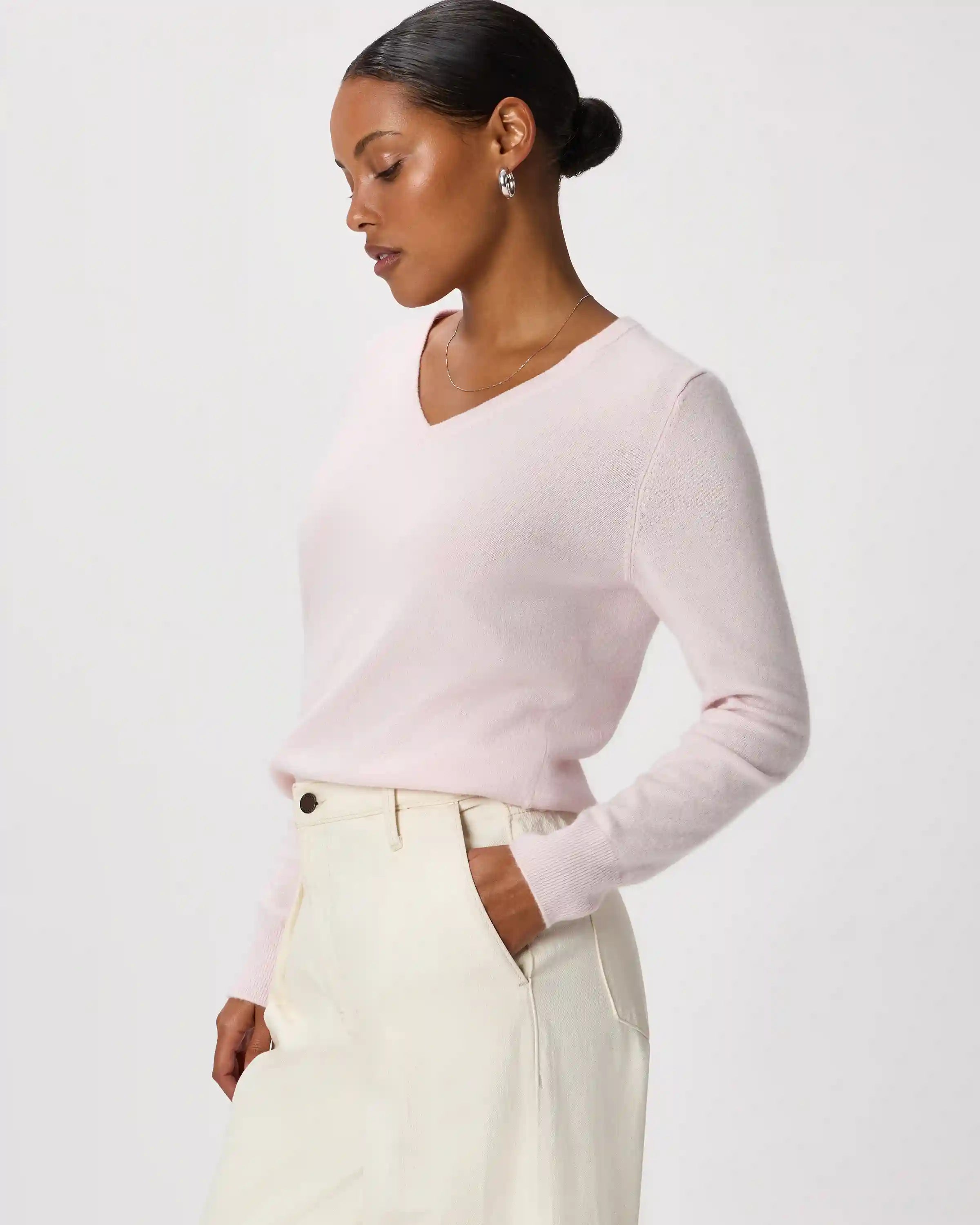 Mongolian Spring Cashmere V-Neck Sweater