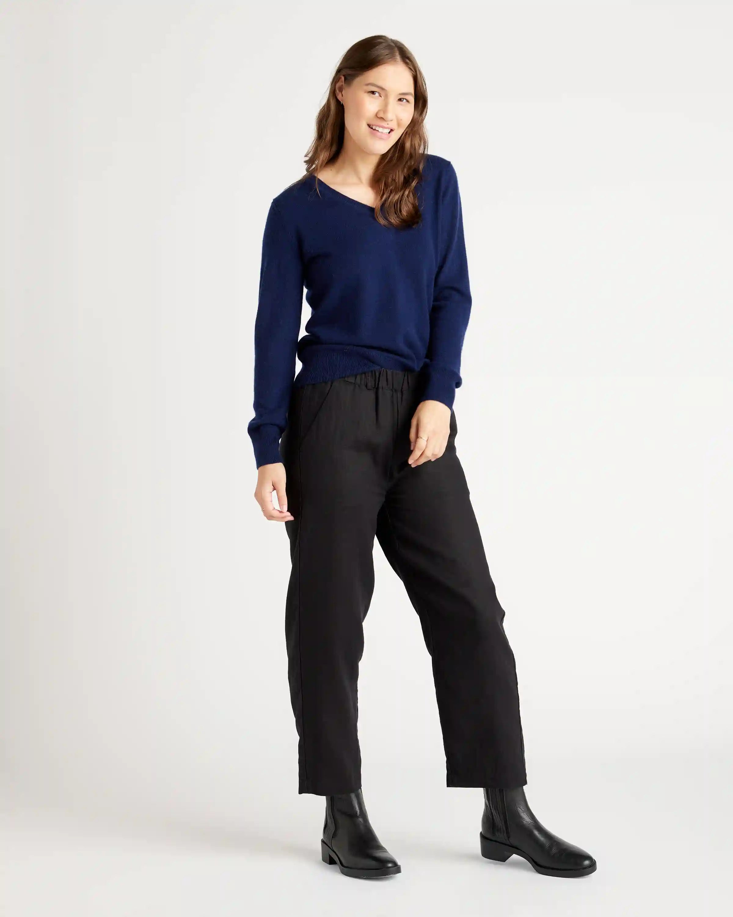 Mongolian Spring Cashmere V-Neck Sweater