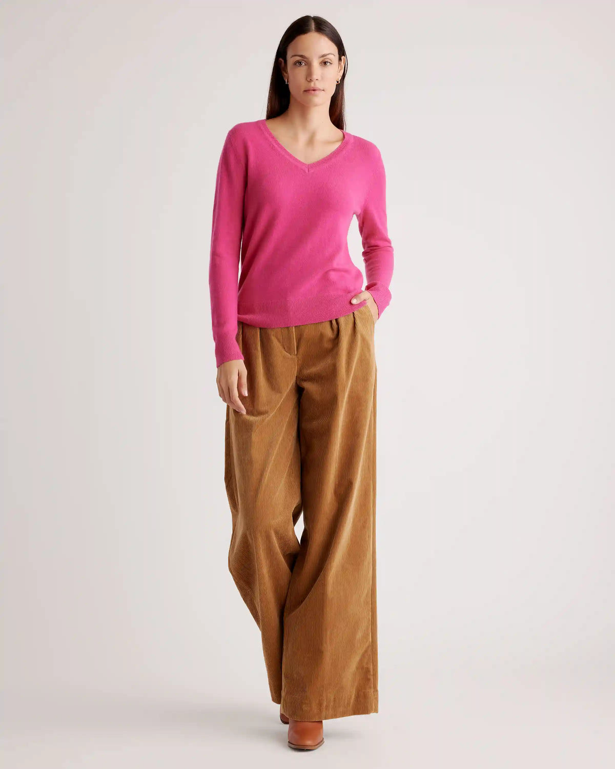 Mongolian Spring Cashmere V-Neck Sweater