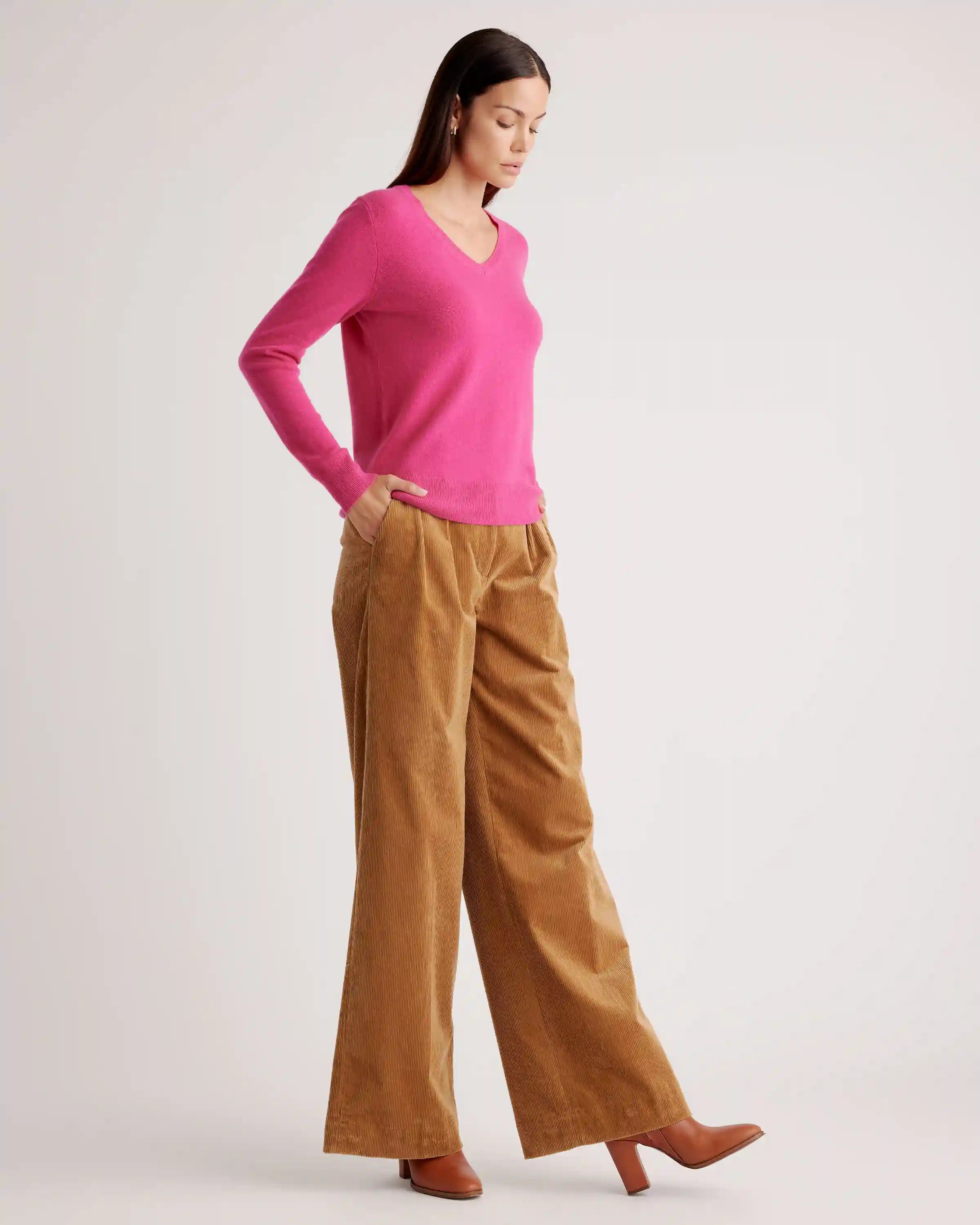 Mongolian Spring Cashmere V-Neck Sweater