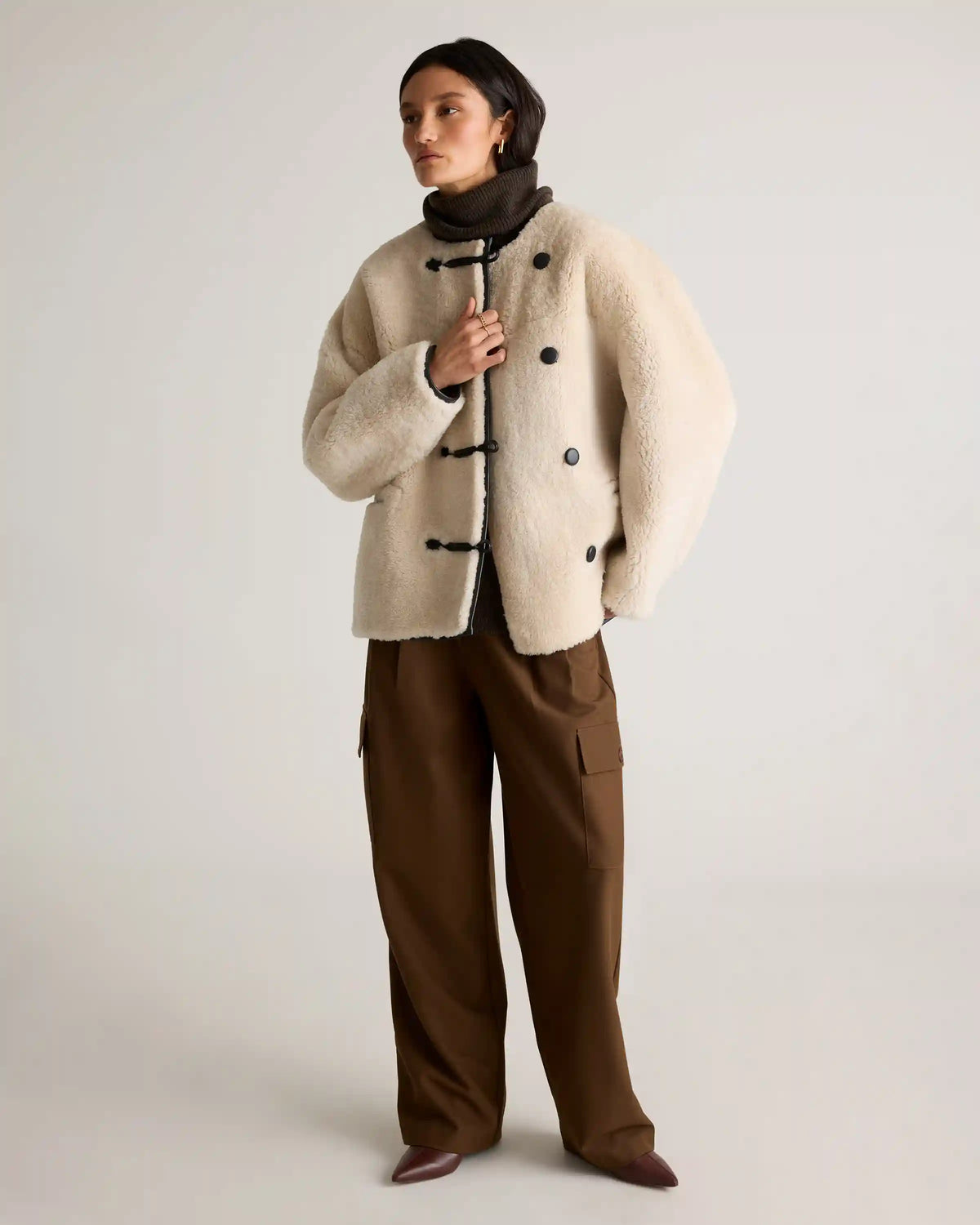 100% Shearling Duffle Jacket