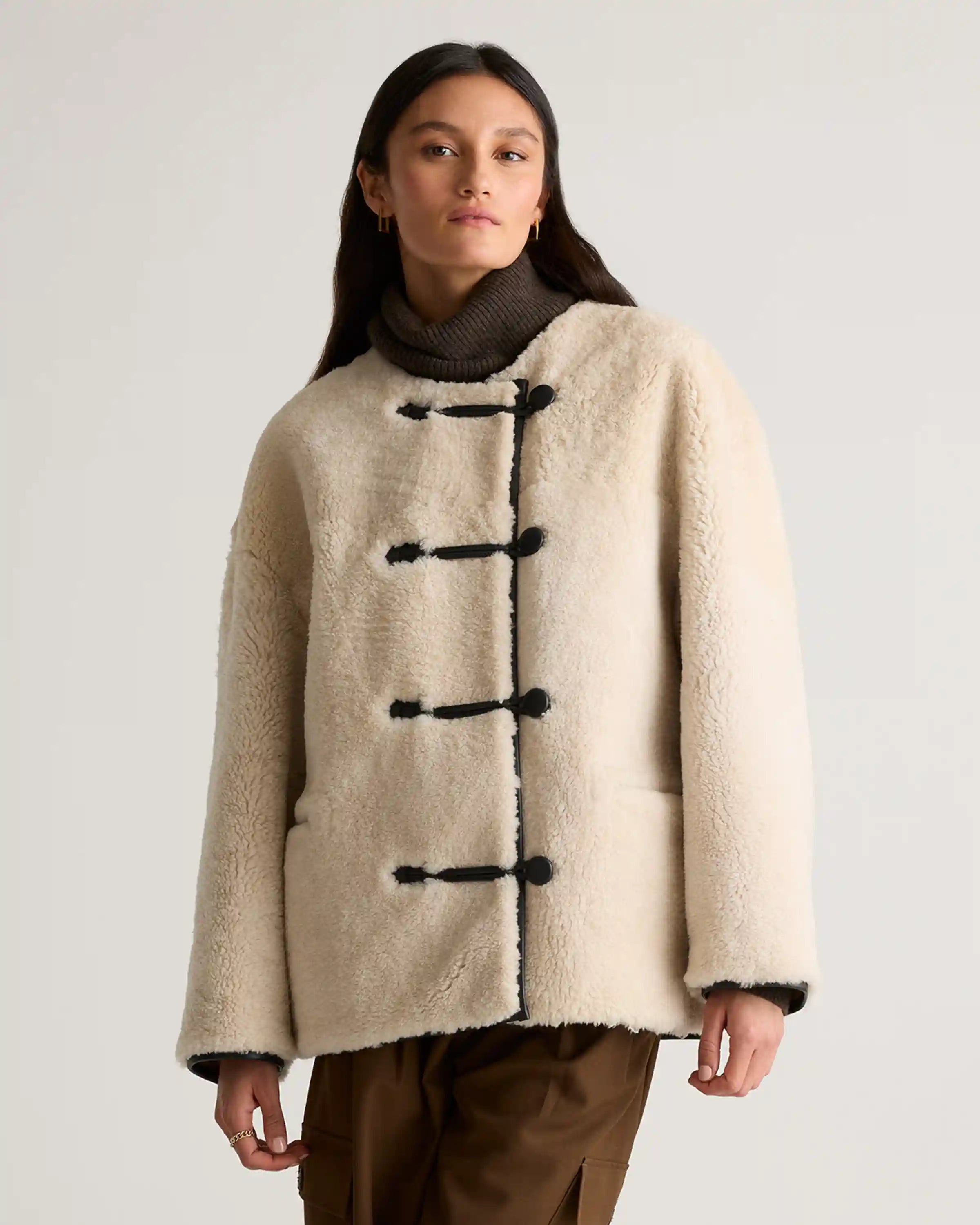 100% Shearling Duffle Jacket