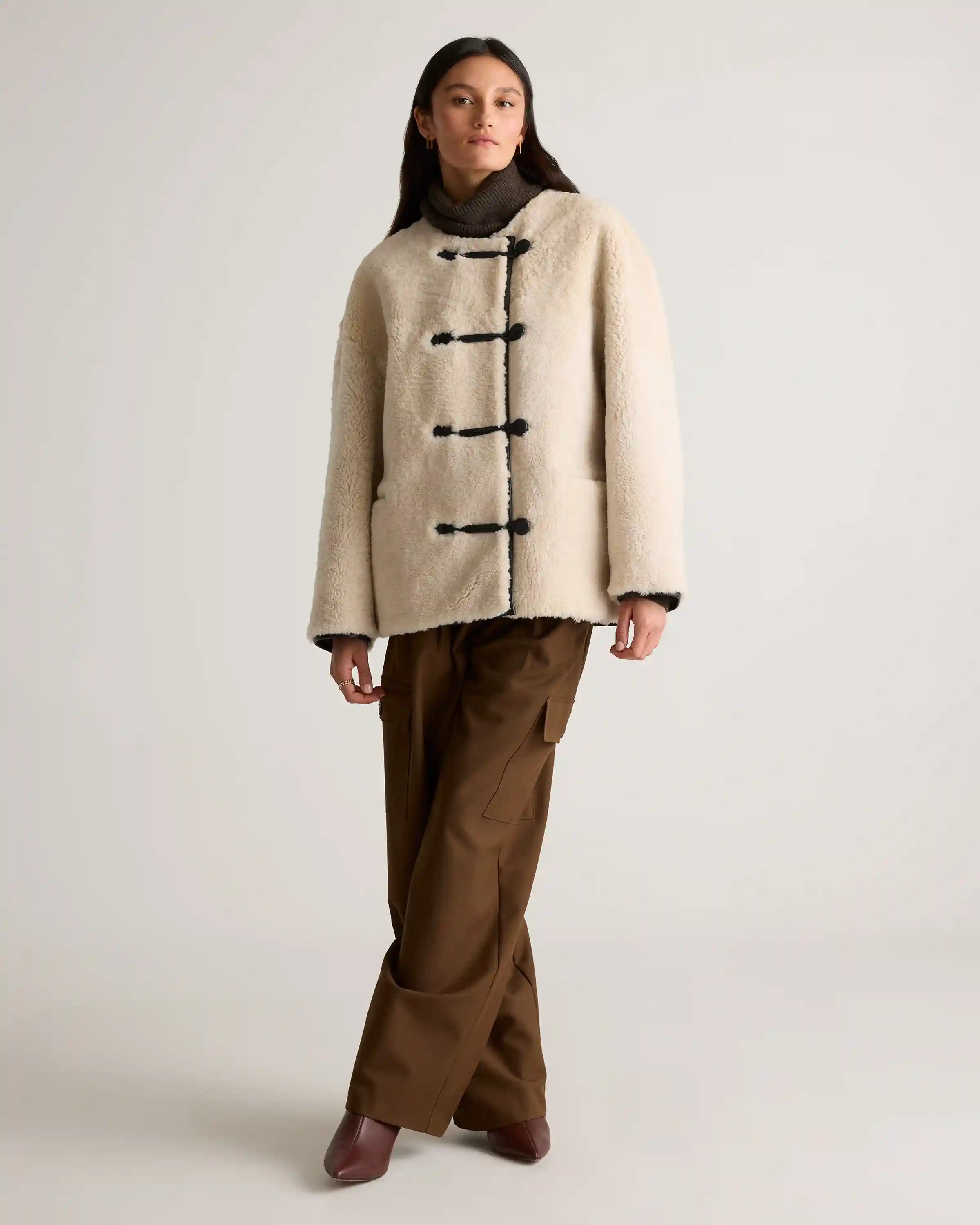 100% Shearling Duffle Jacket