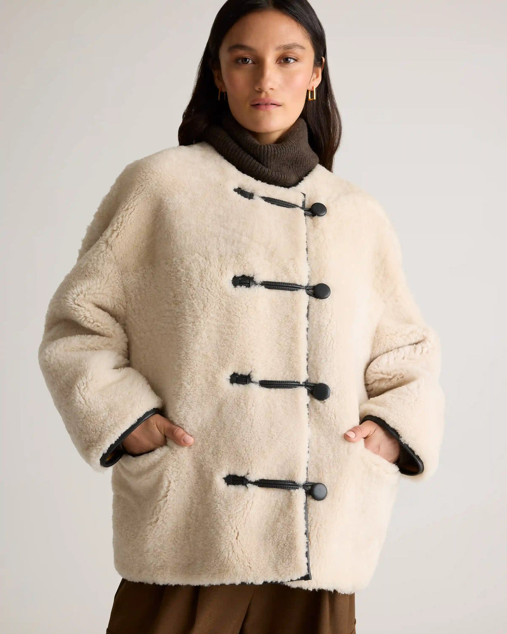100% Shearling Duffle Jacket
