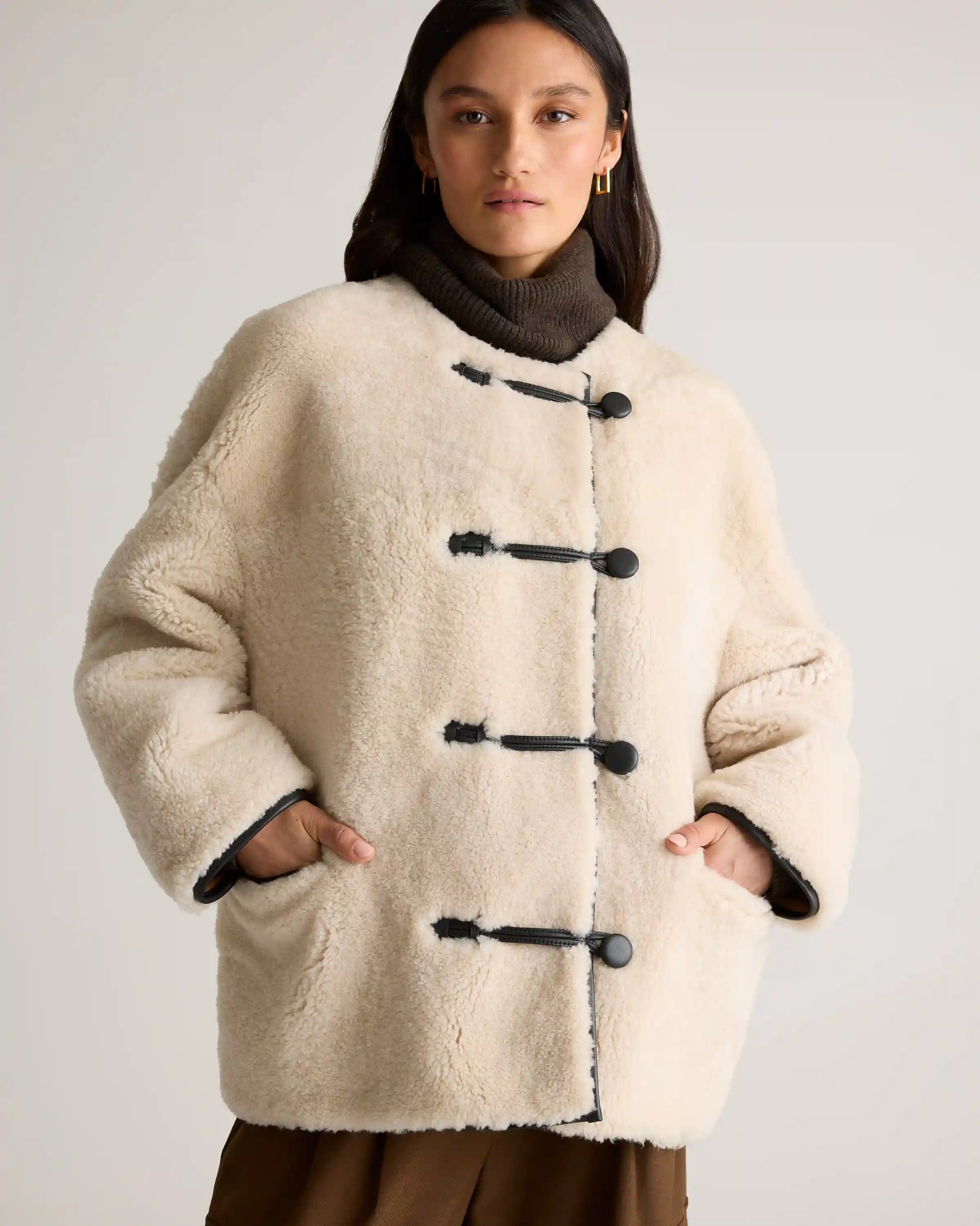 100% Shearling Duffle Jacket