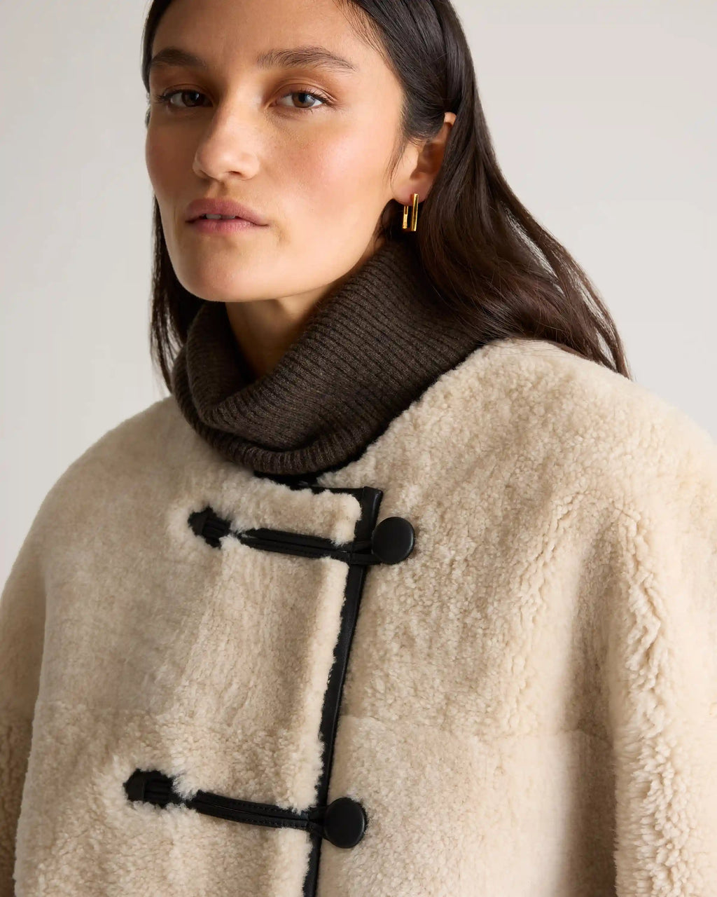100% Shearling Duffle Jacket