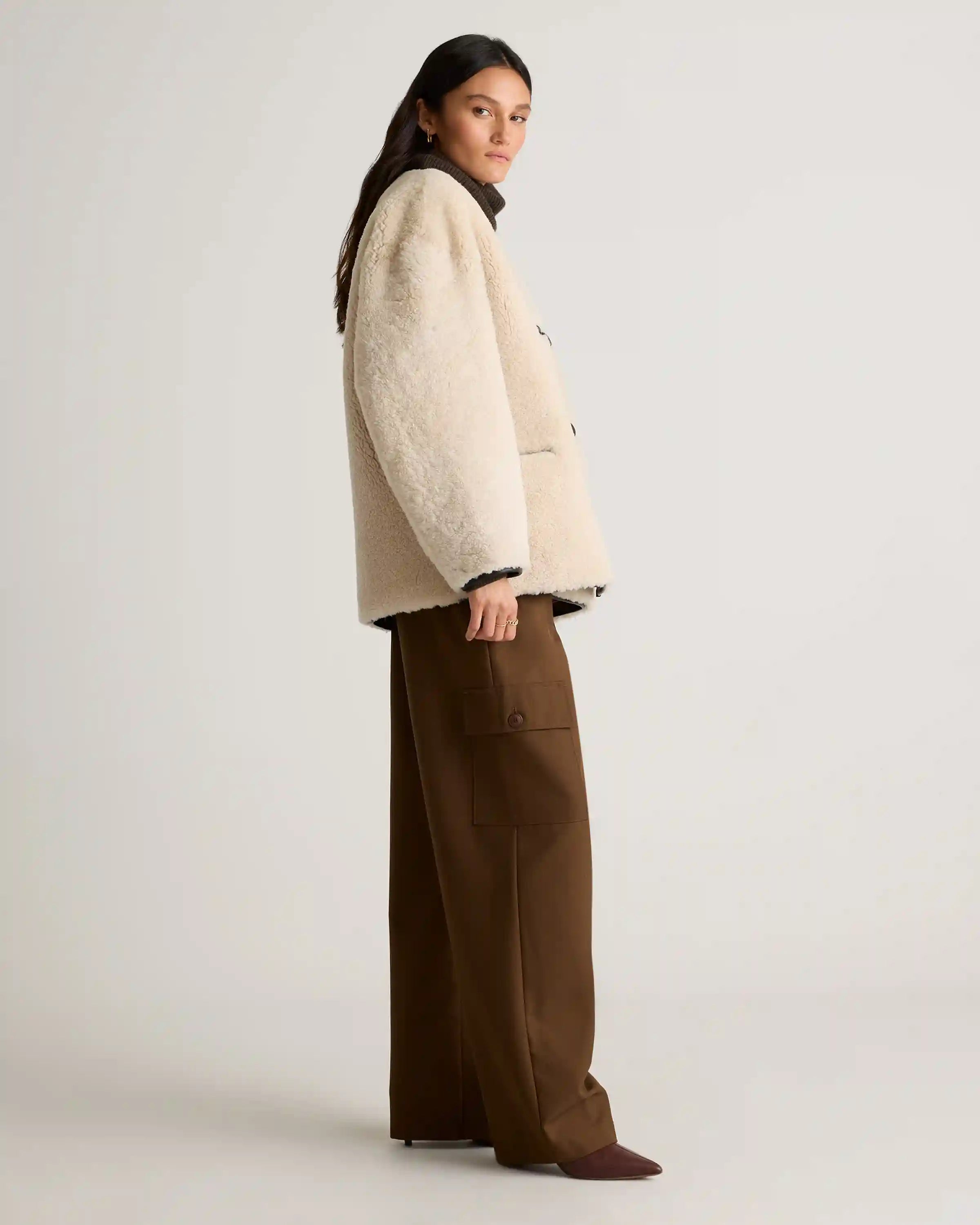 100% Shearling Duffle Jacket